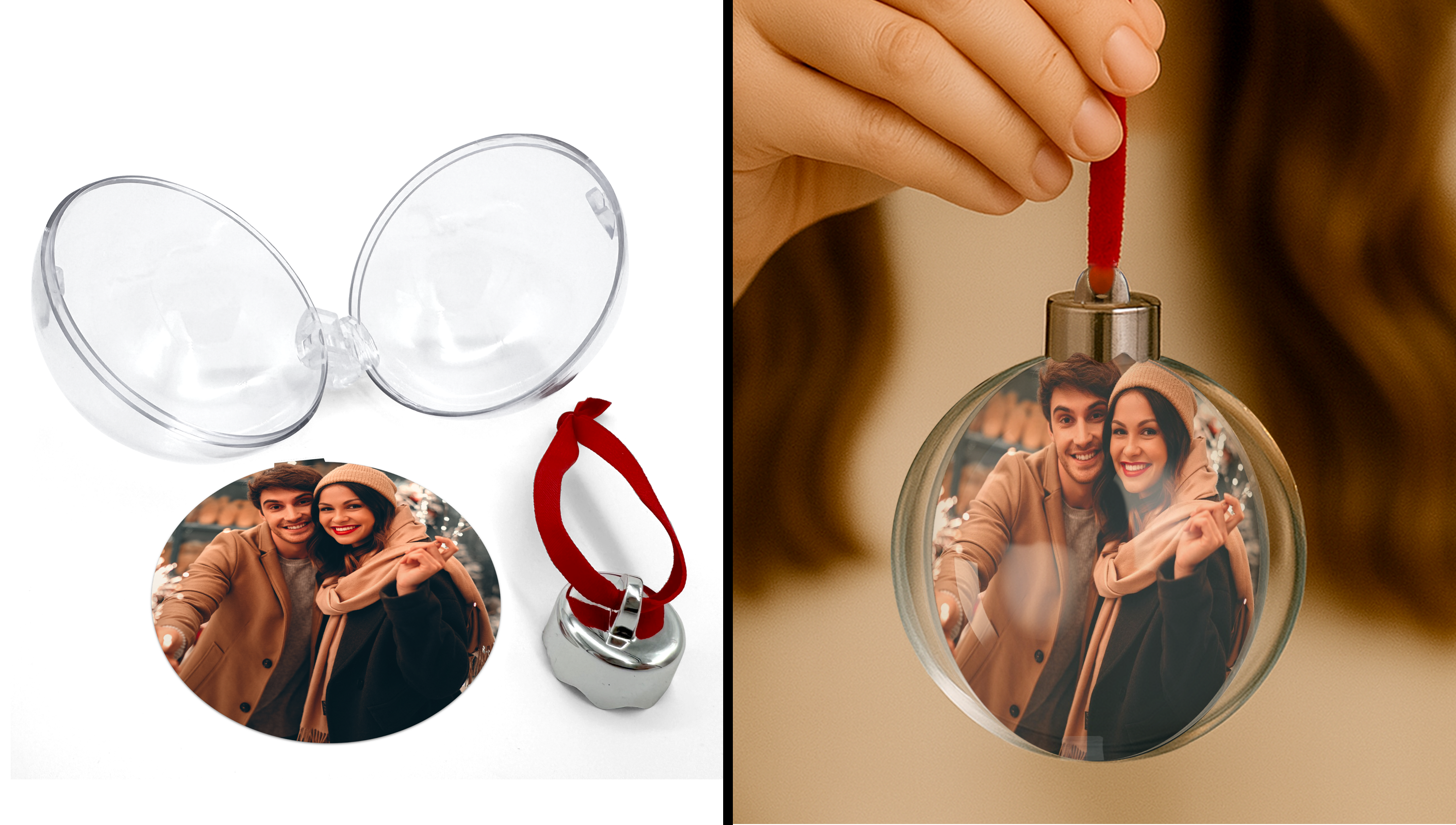 Deine persönliche Weihnachtskugel mit Fotos und Namen