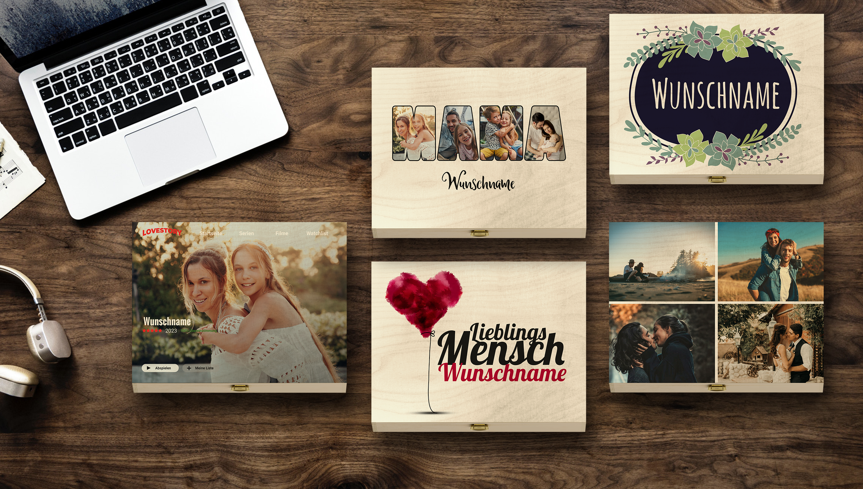 Persönliches Holzkästchen mit Logo als Werbemittel