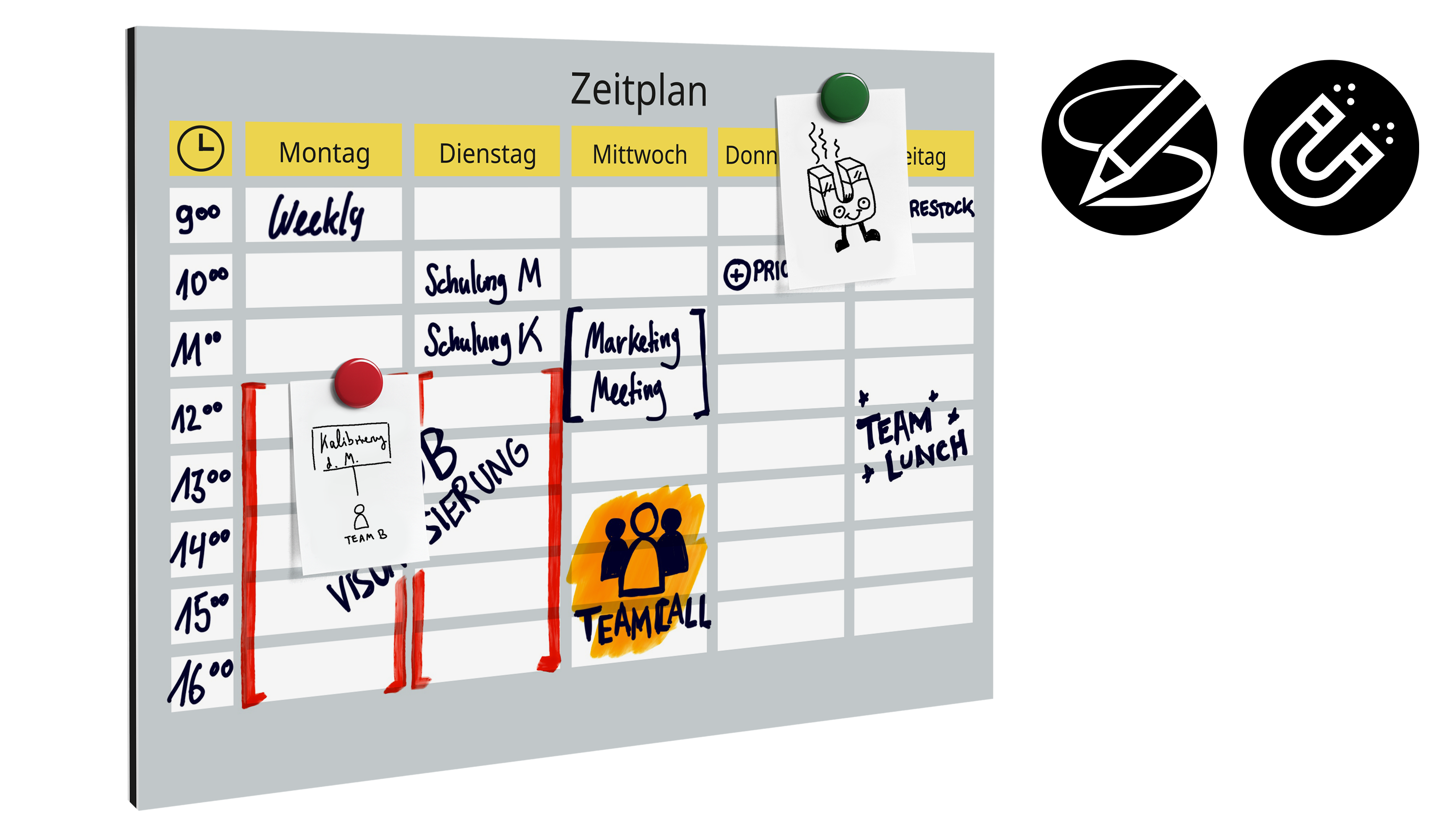 Dein Whiteboard mit Foto, Logo, Namen oder Text