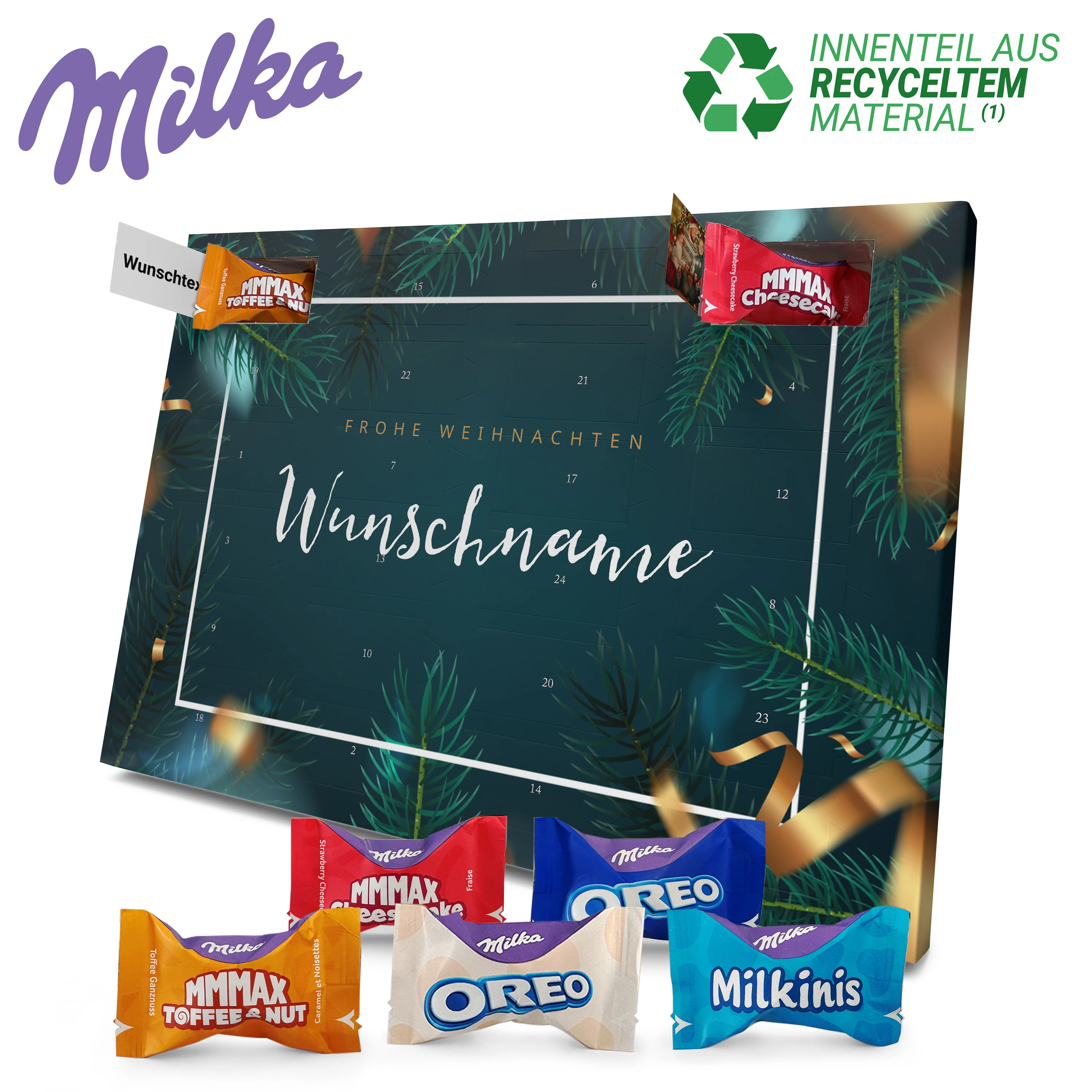 Namens-Adventskalender mit Milka