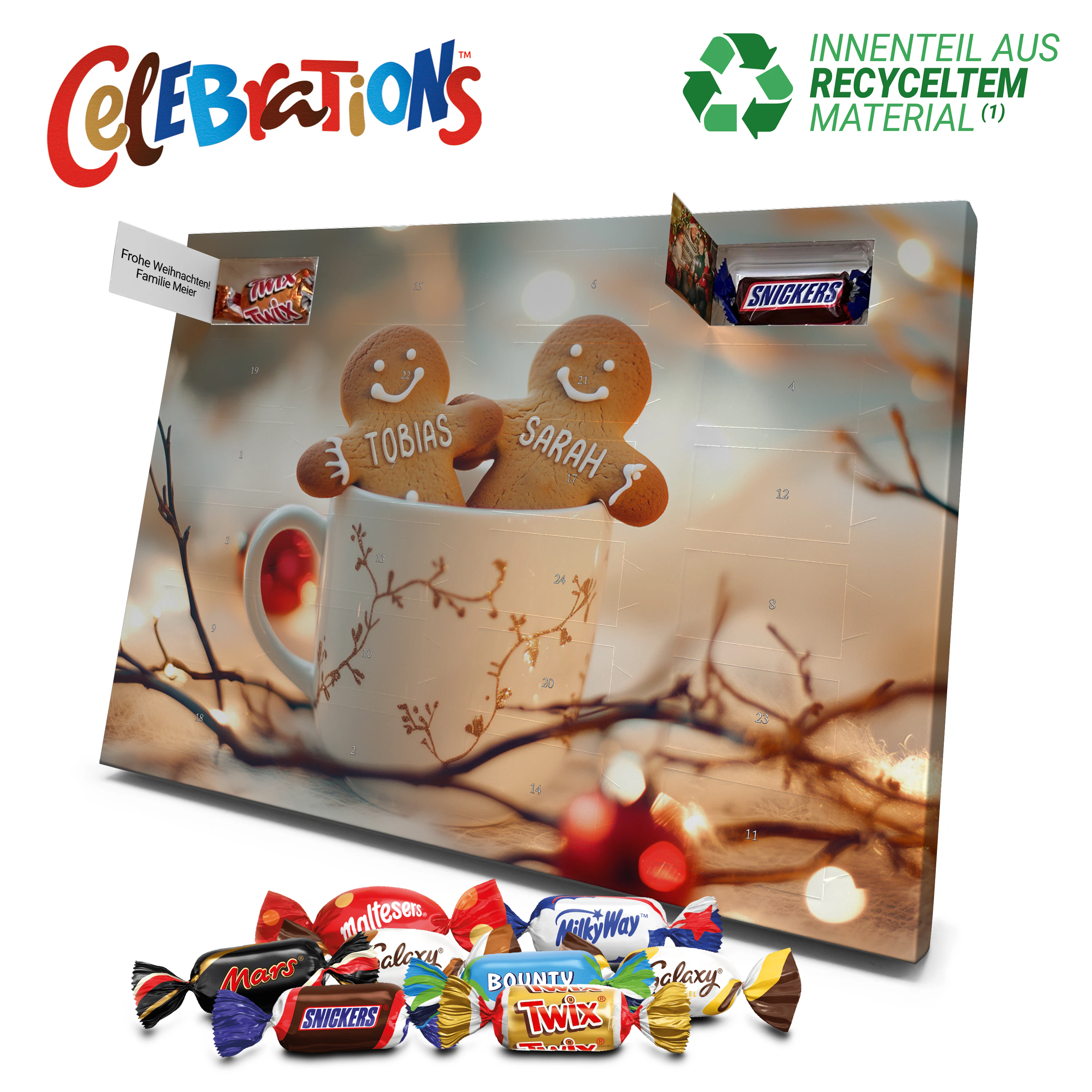 Celebrations Adventskalender Lebkuchen-Figuren in Tasse