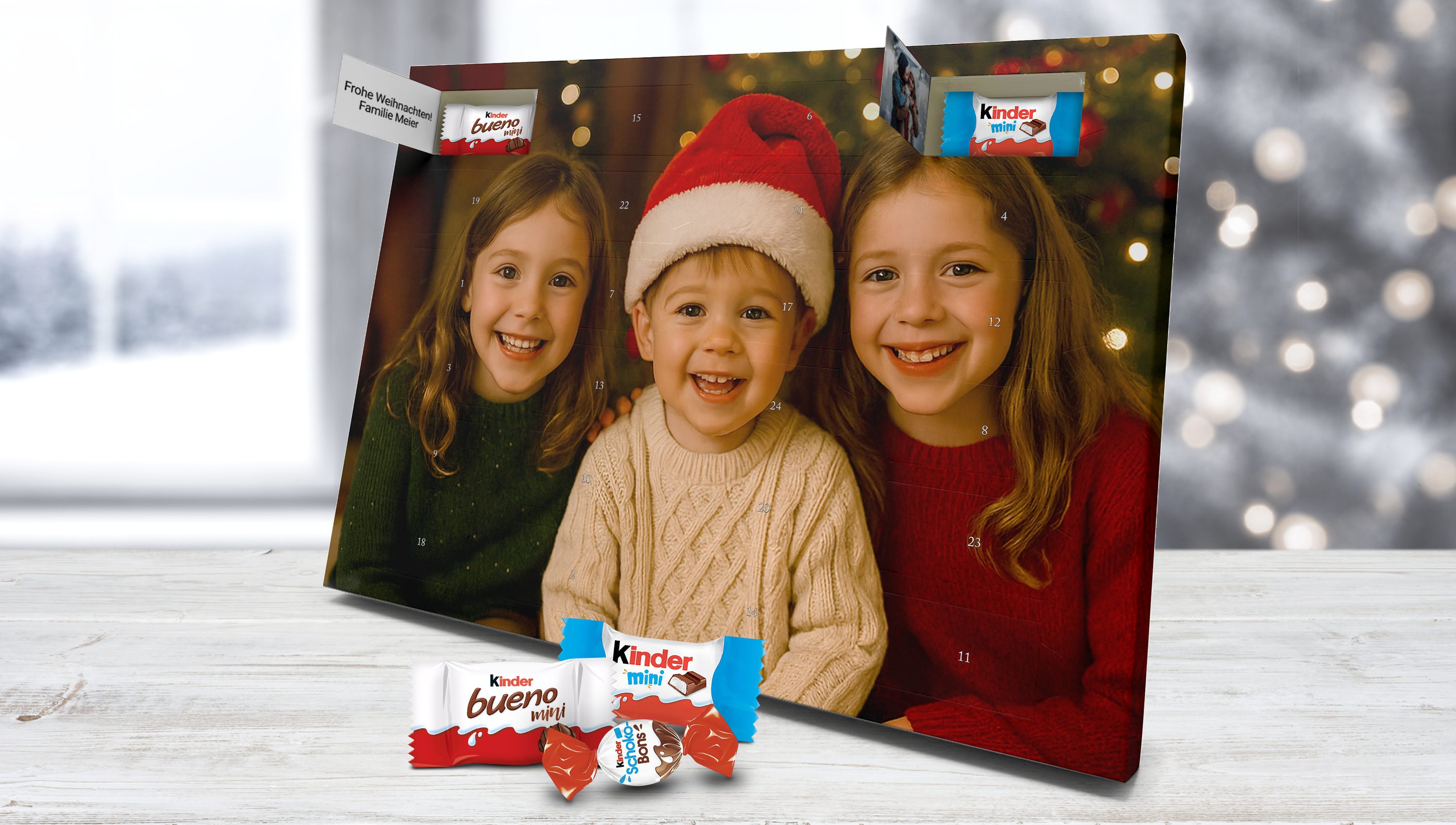 Personalisierter Foto-Adventskalender mit kinder® Schokolade