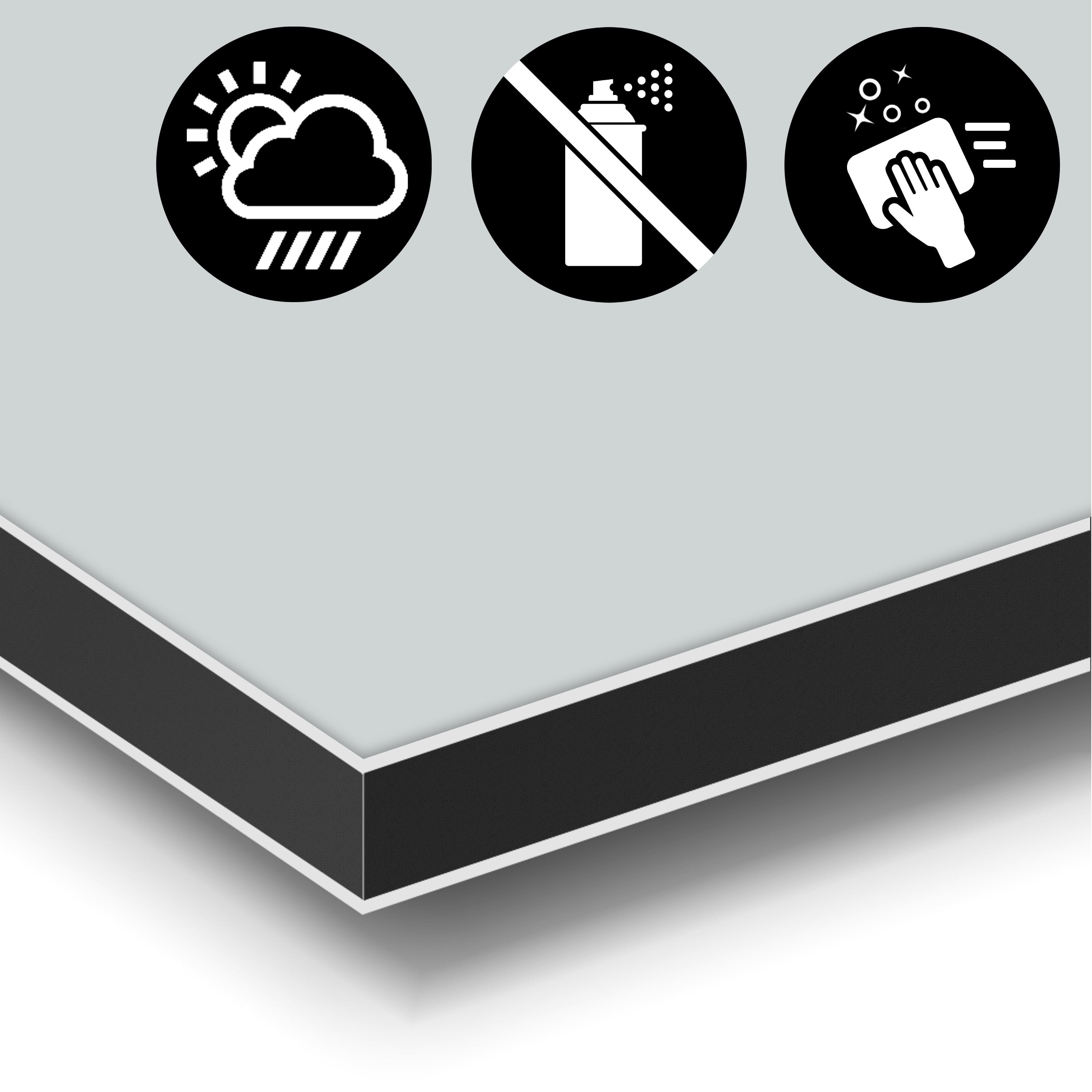 Alu-Dibond Weiß 3 mm mit Anti-Graffiti-Schicht