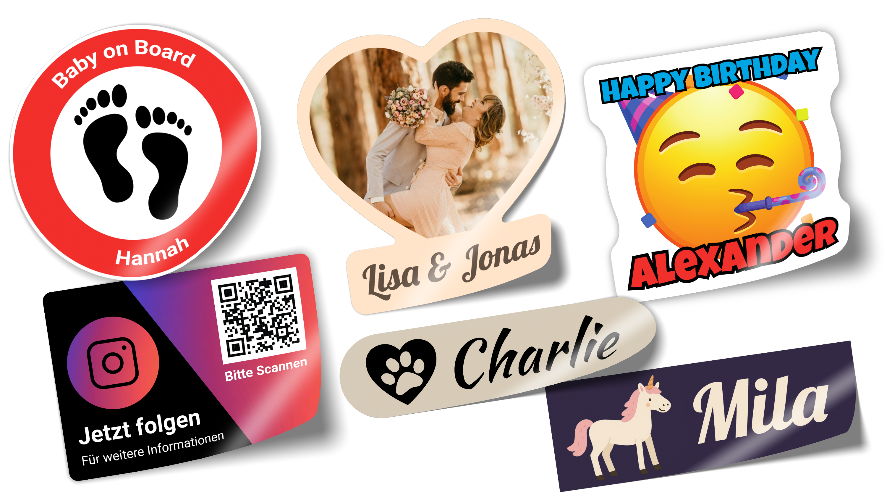 Individuelle Aufkleber online selber machen