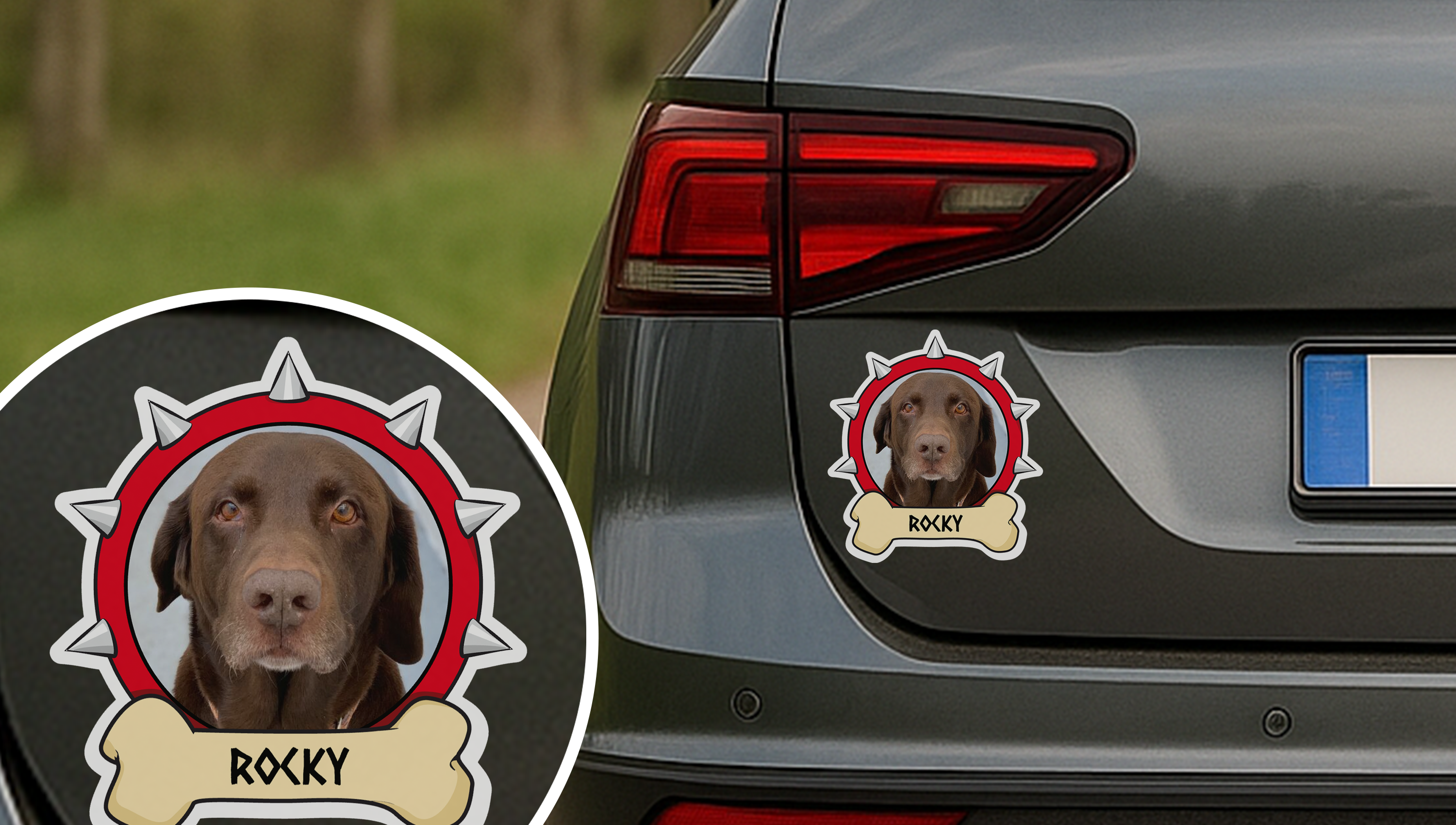 Hundeaufkleber fürs Auto, den Gartenzaun oder als Geschenk