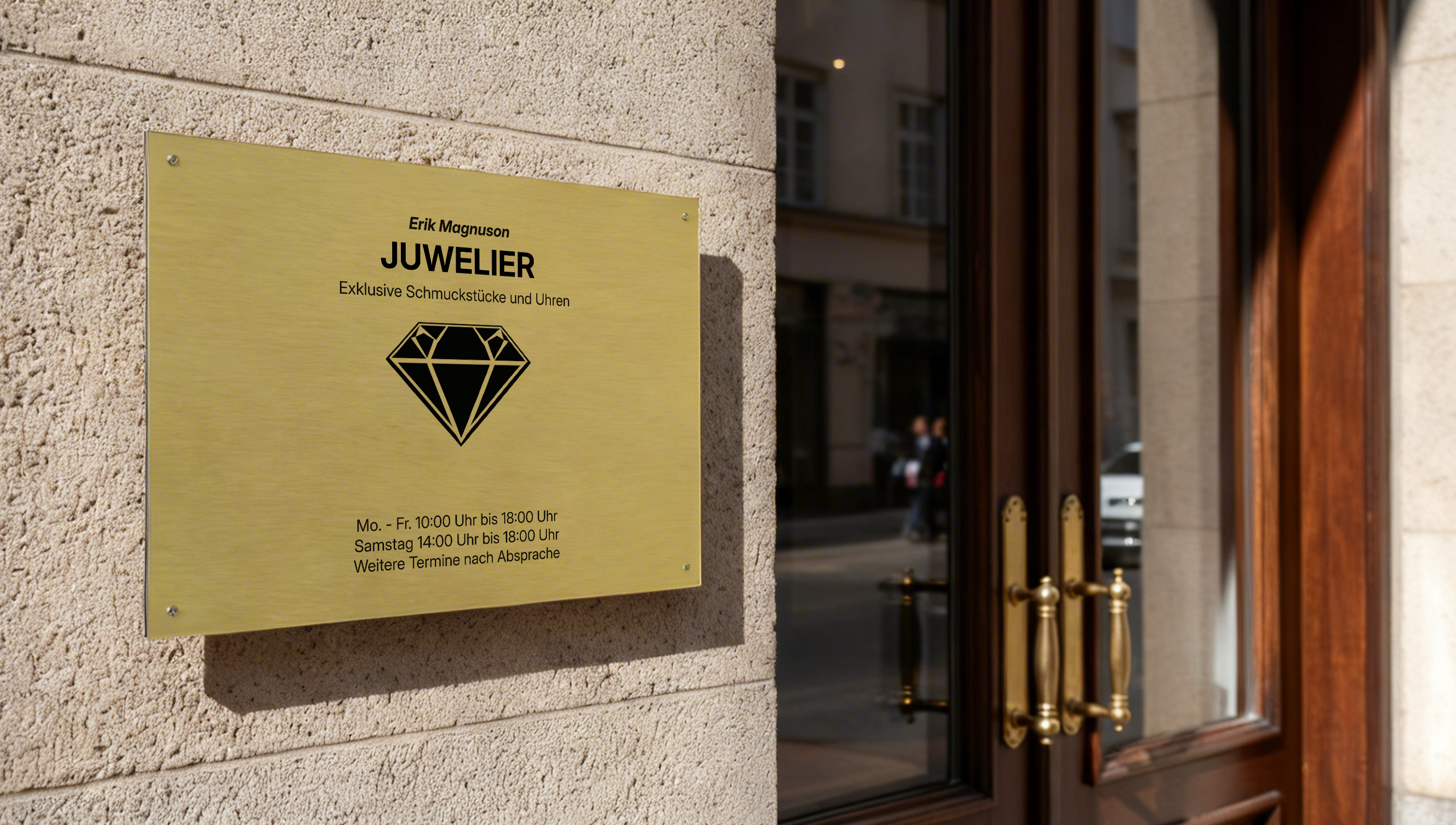 Professionelle Alu-Dibond Schild Gold selbst gestalten