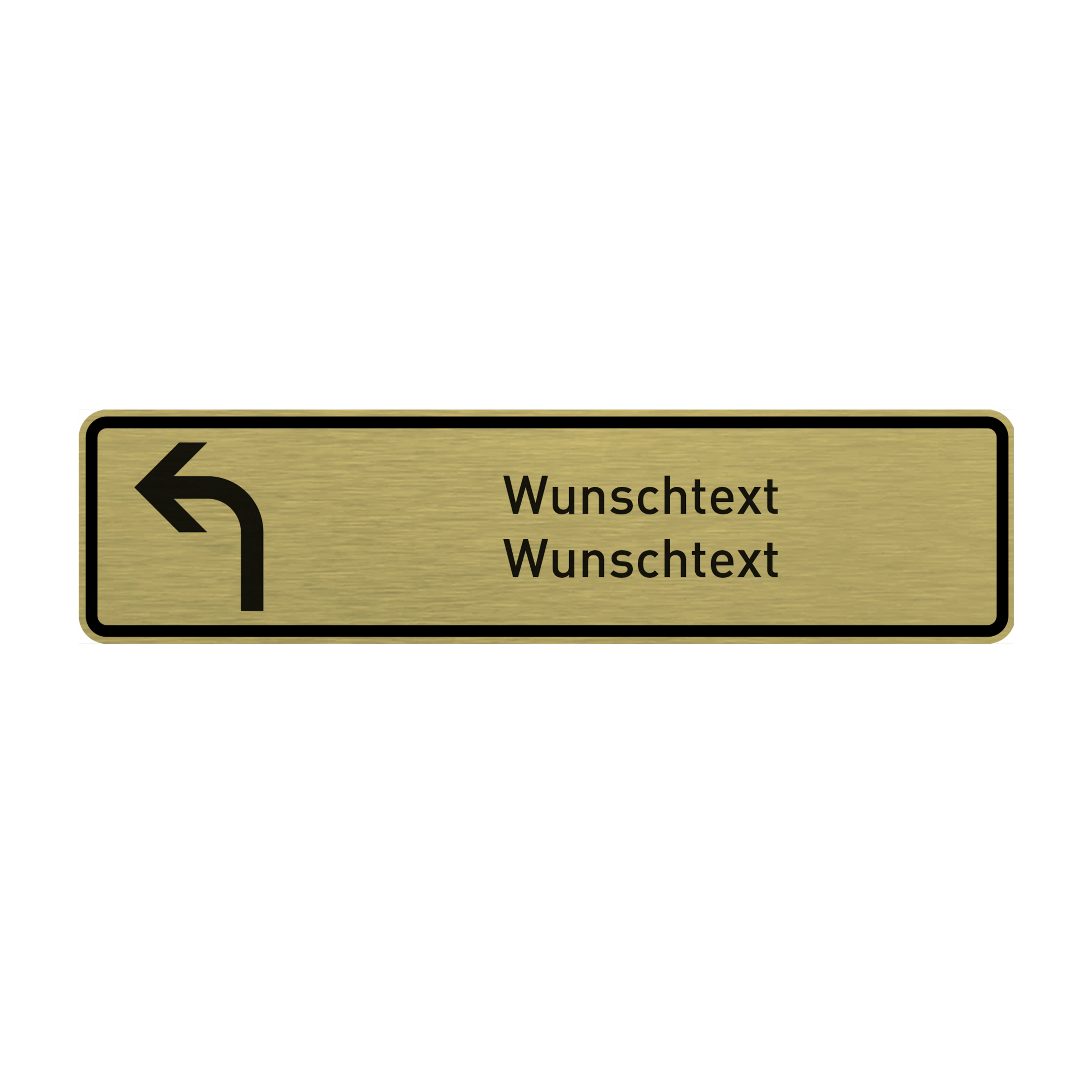 Richtungsschilder schmal Gold
