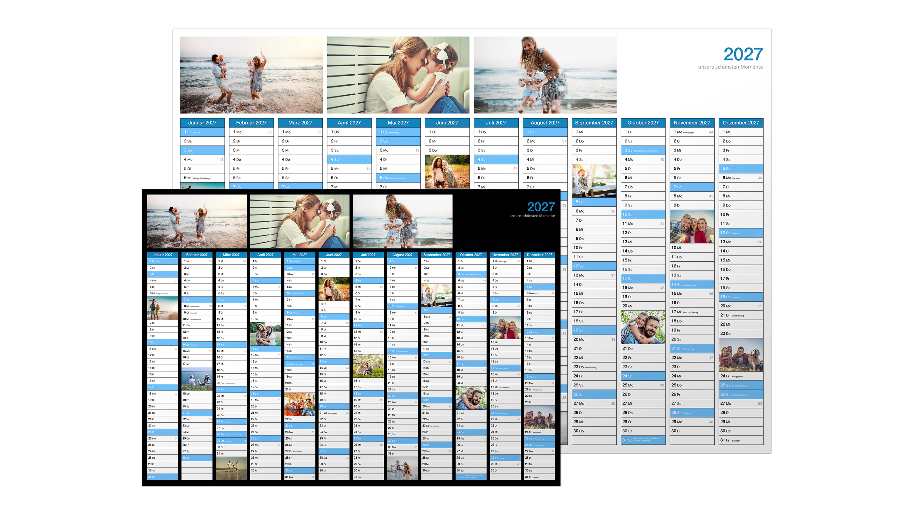 Wandkalender 2027 selbst gestalten mit eigenen Bildern in Premium Qualität