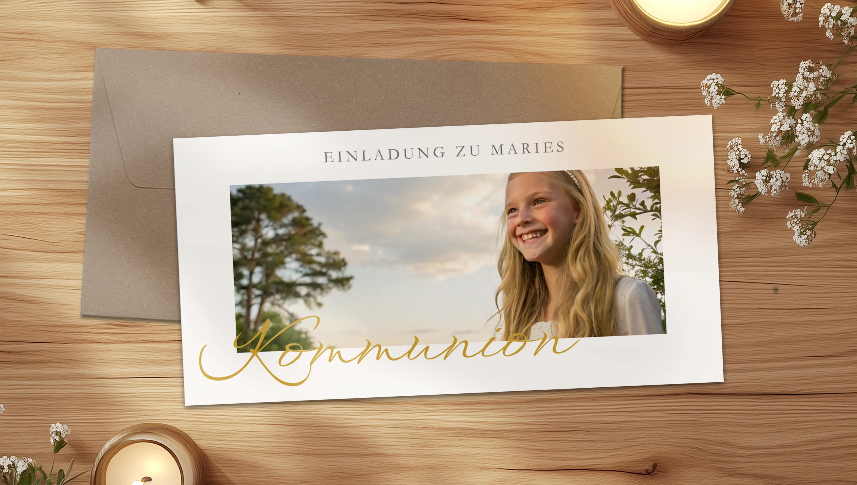 Kommunionskarten für Mädchen und Jungen selbst gestalten