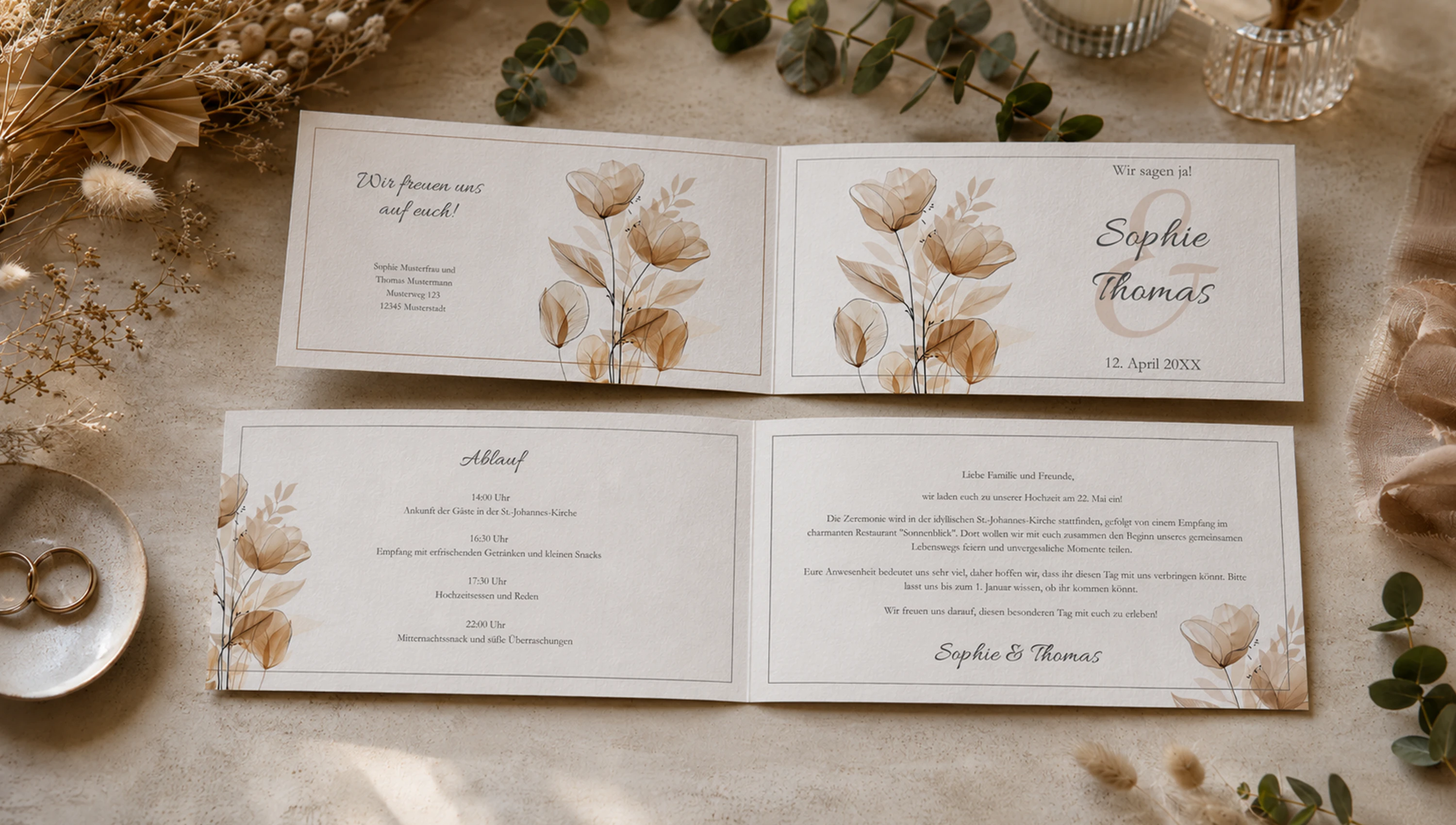 Hochzeitseinladungen online gestalten – einfach und persönlich