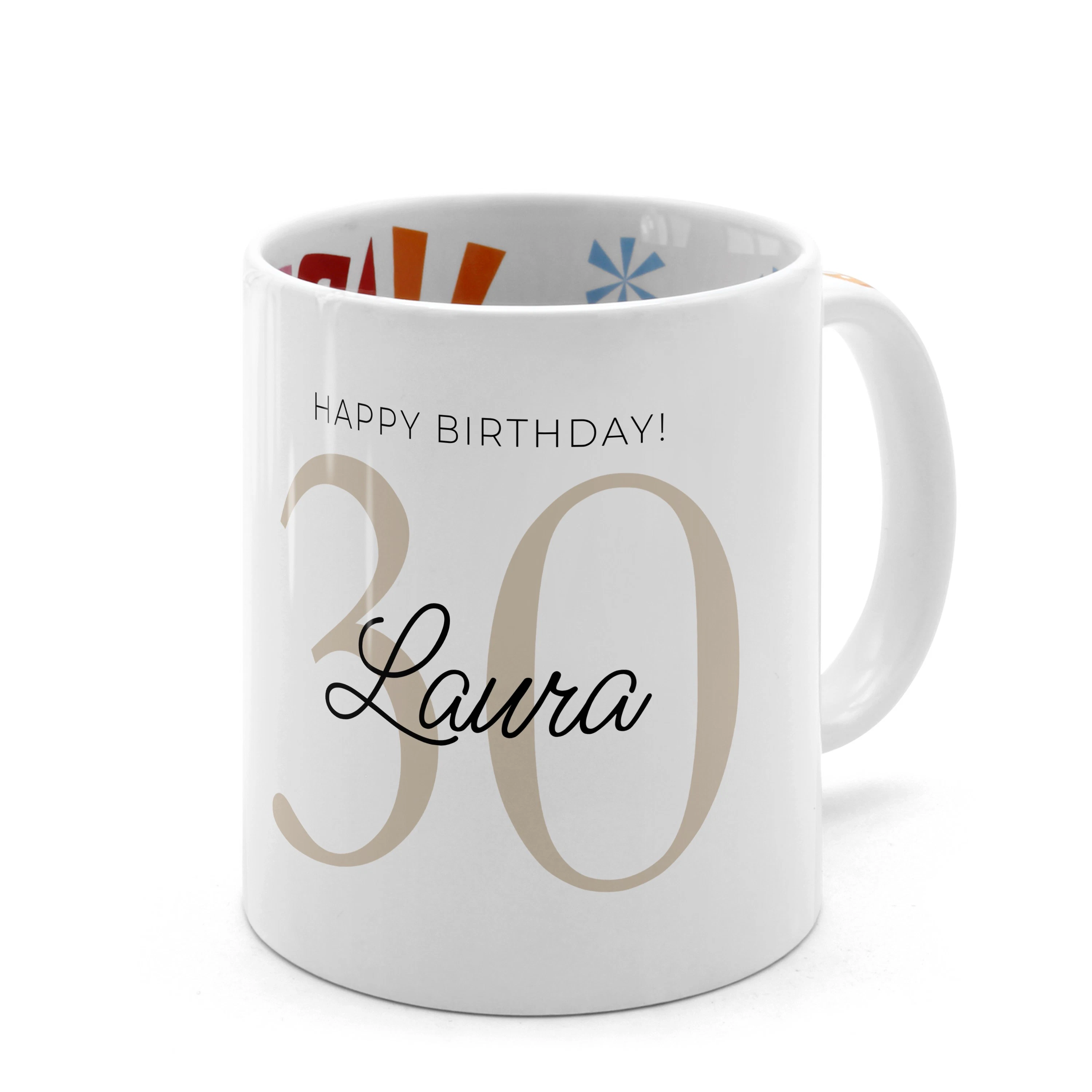 Happy Birthday Tasse mit Jahreszahl