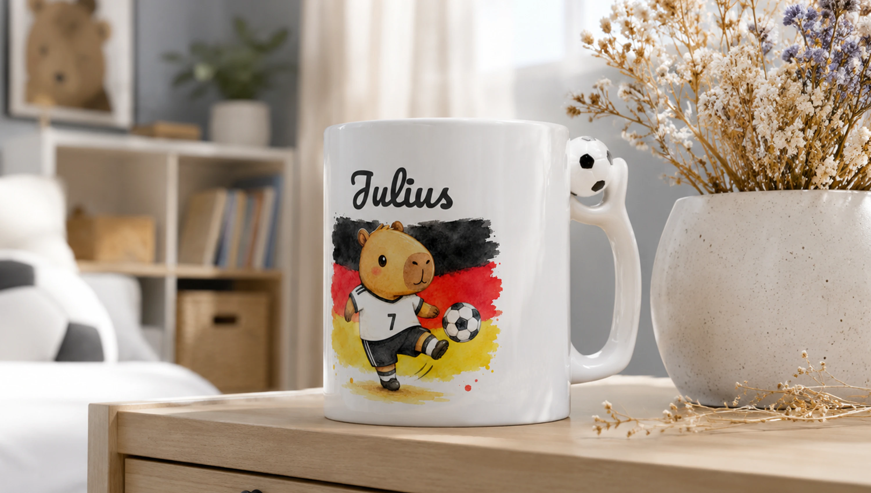 Personalisierte Fußball Tasse als Geschenk für alle Fußball-Fans