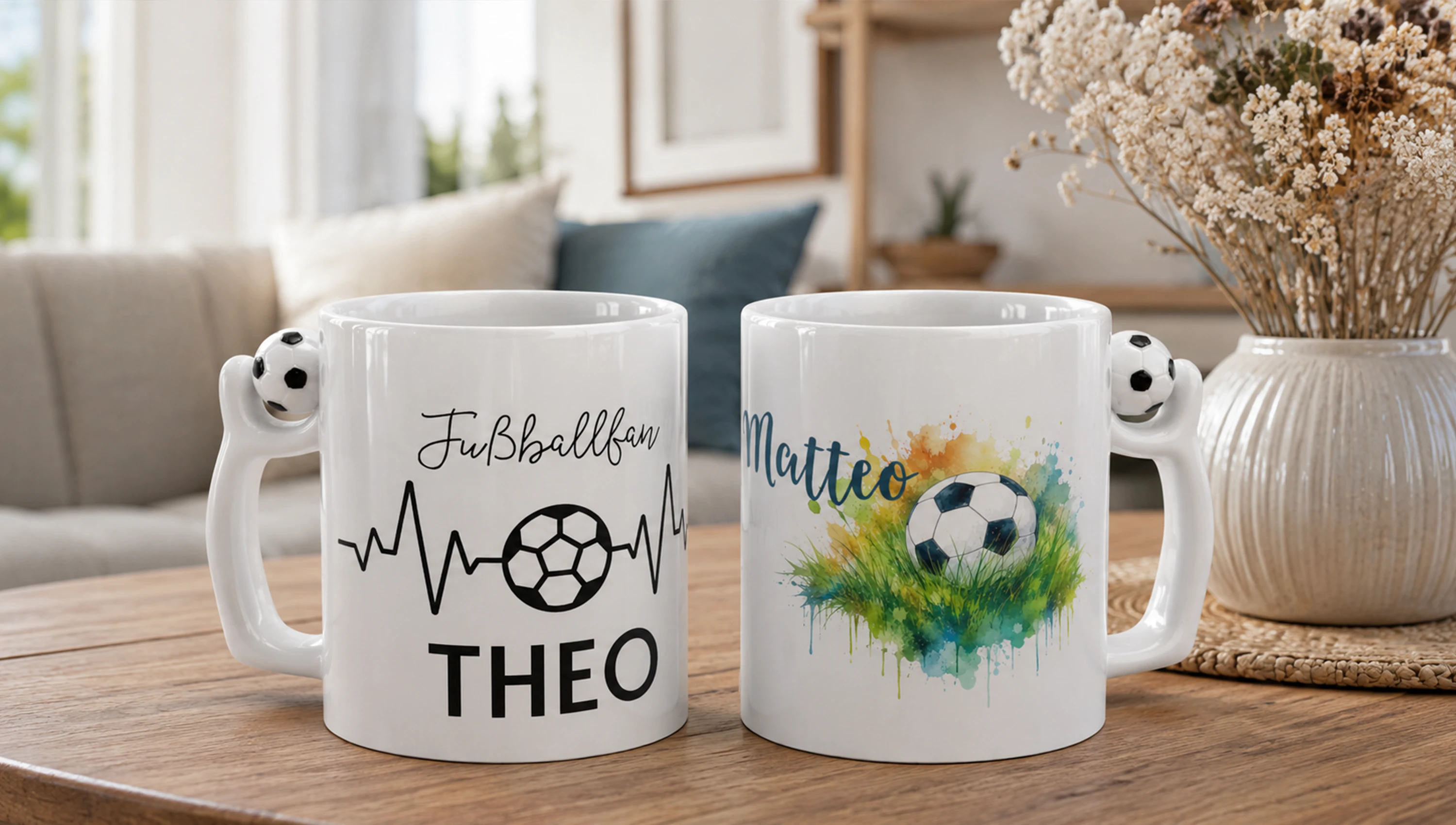 Individuelle Fußball Tasse mit Namen oder Foto gestalten