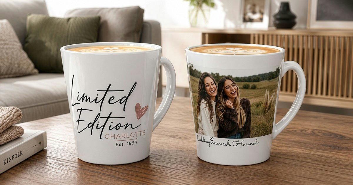 Latte Macchiato Tassen personalisiert mit Foto & Namen