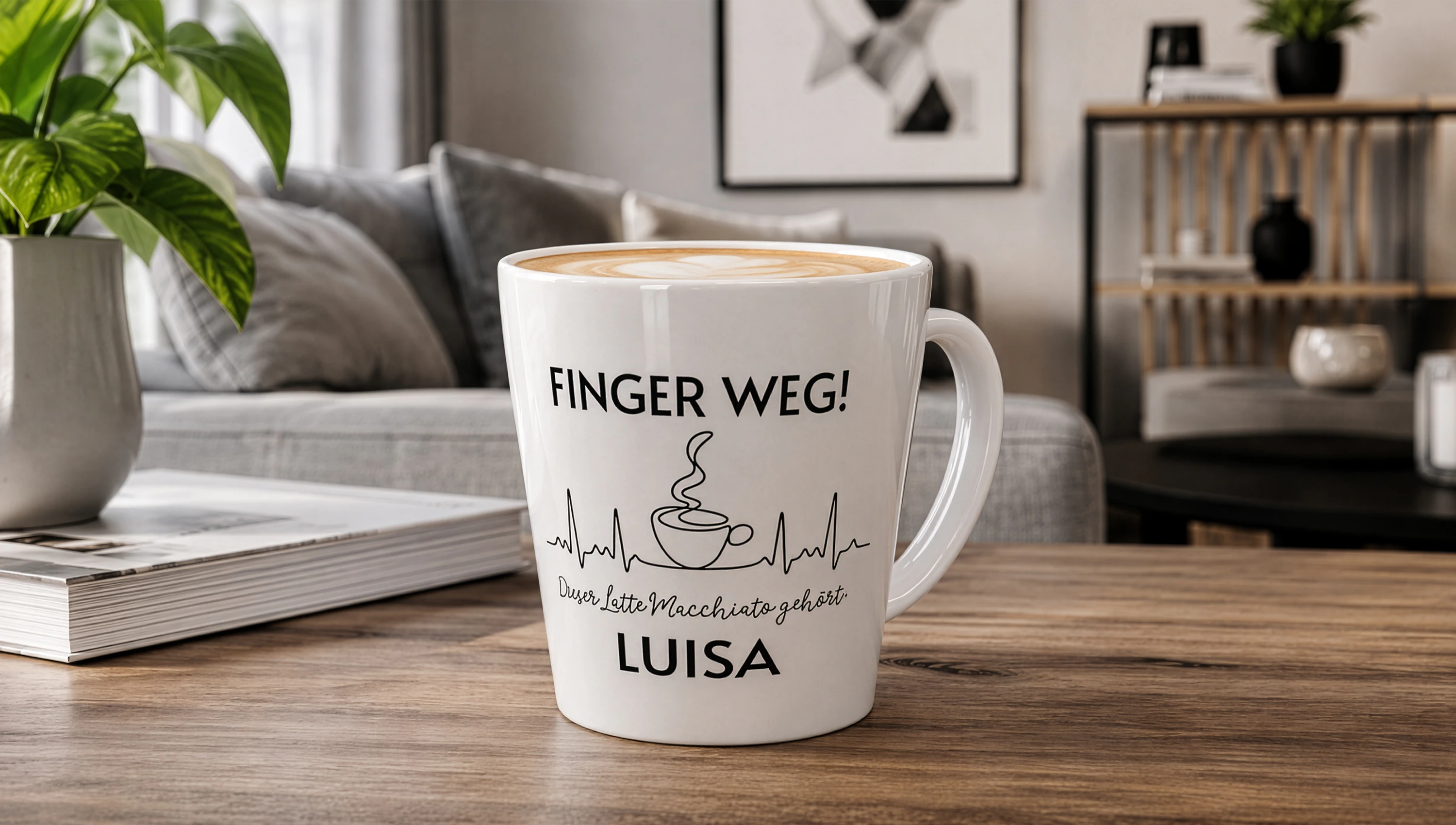 Latte Macchiato Tasse mit Foto, Namen oder Wunschtext