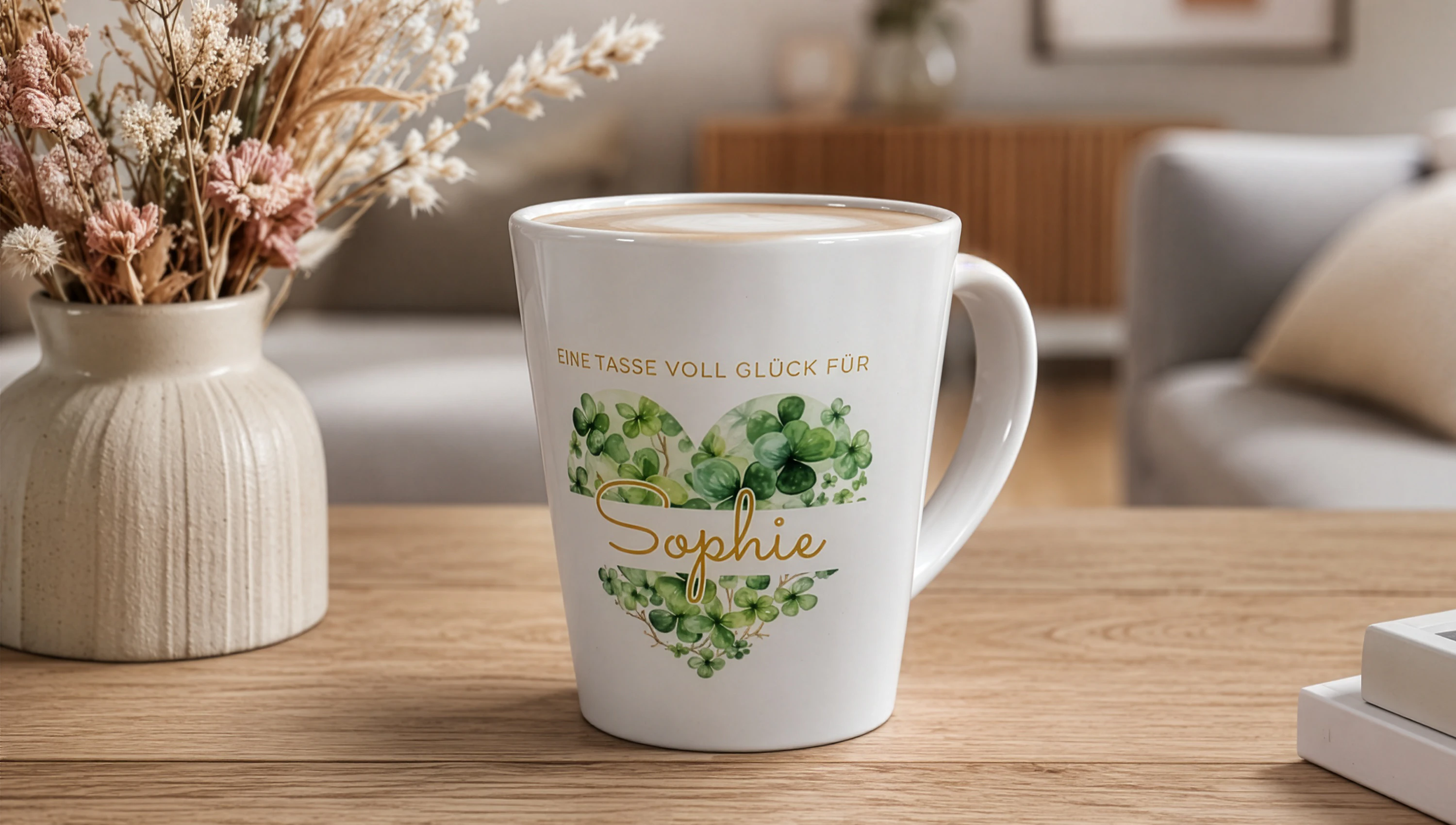 Personalisierte Latte Tassen mit Namen selbst gestalten