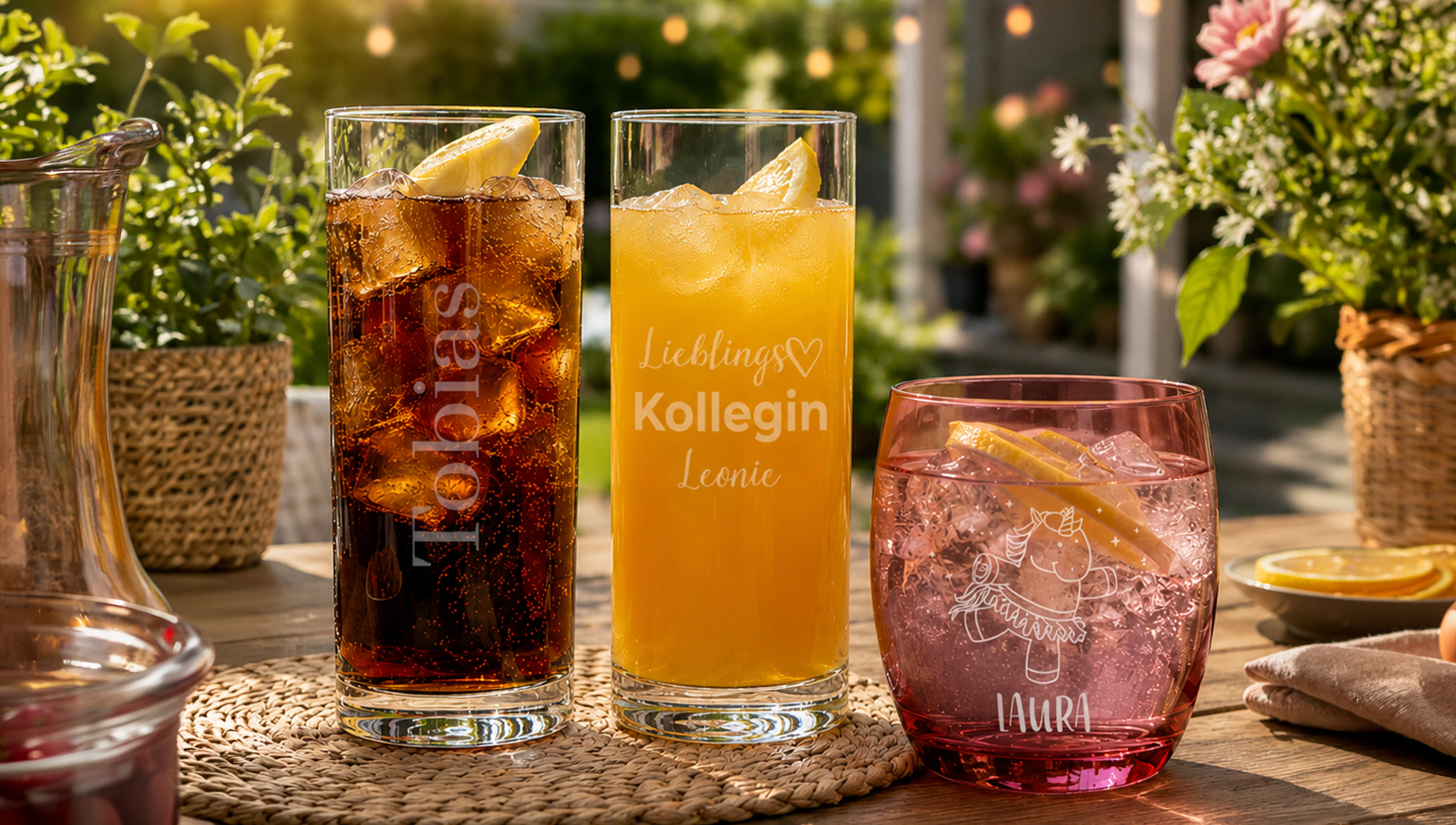Gravierte Gläser online selber gestalten