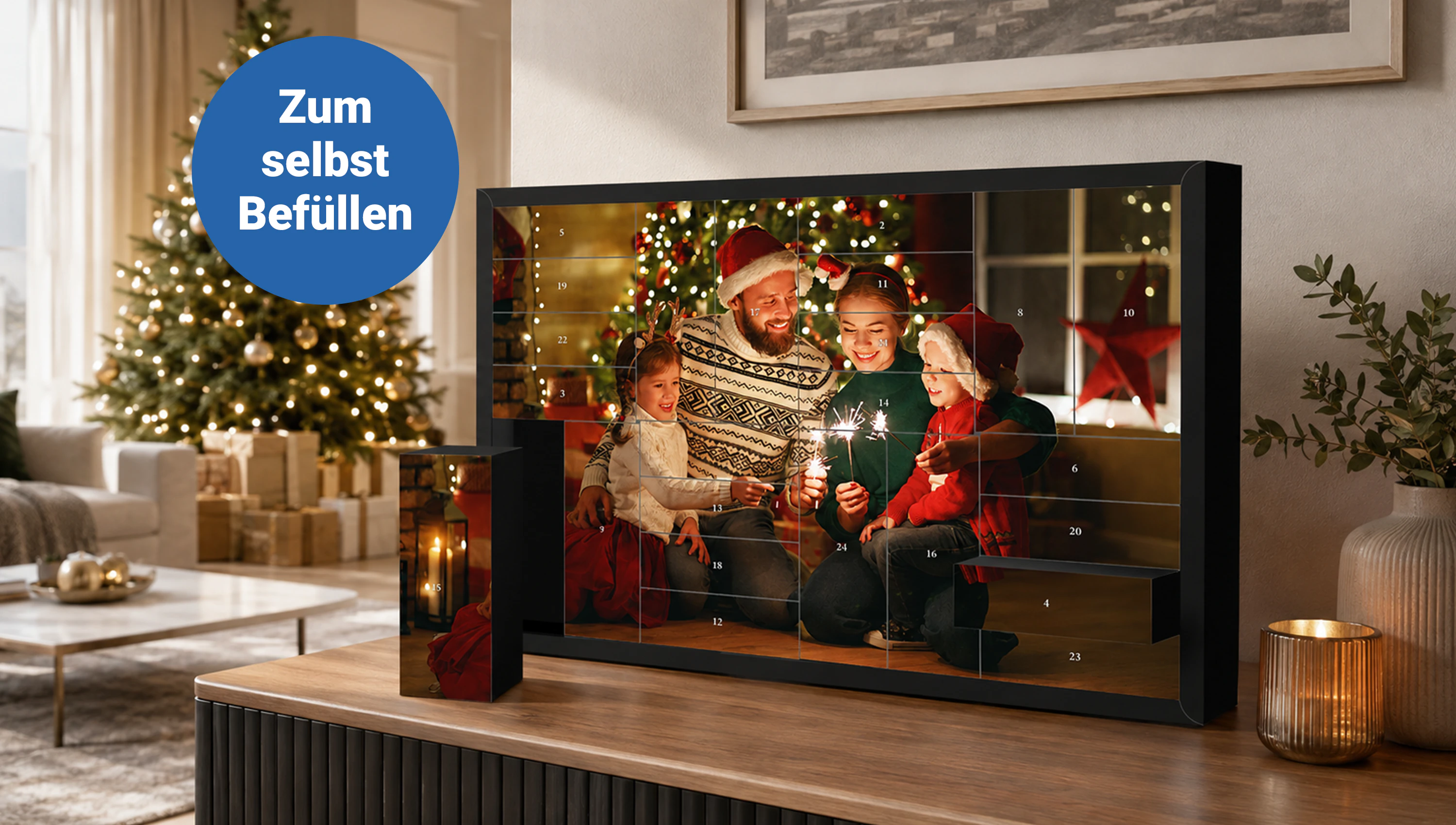 Ihr Foto als XXL-Adventskalender zum selbst Befüllen