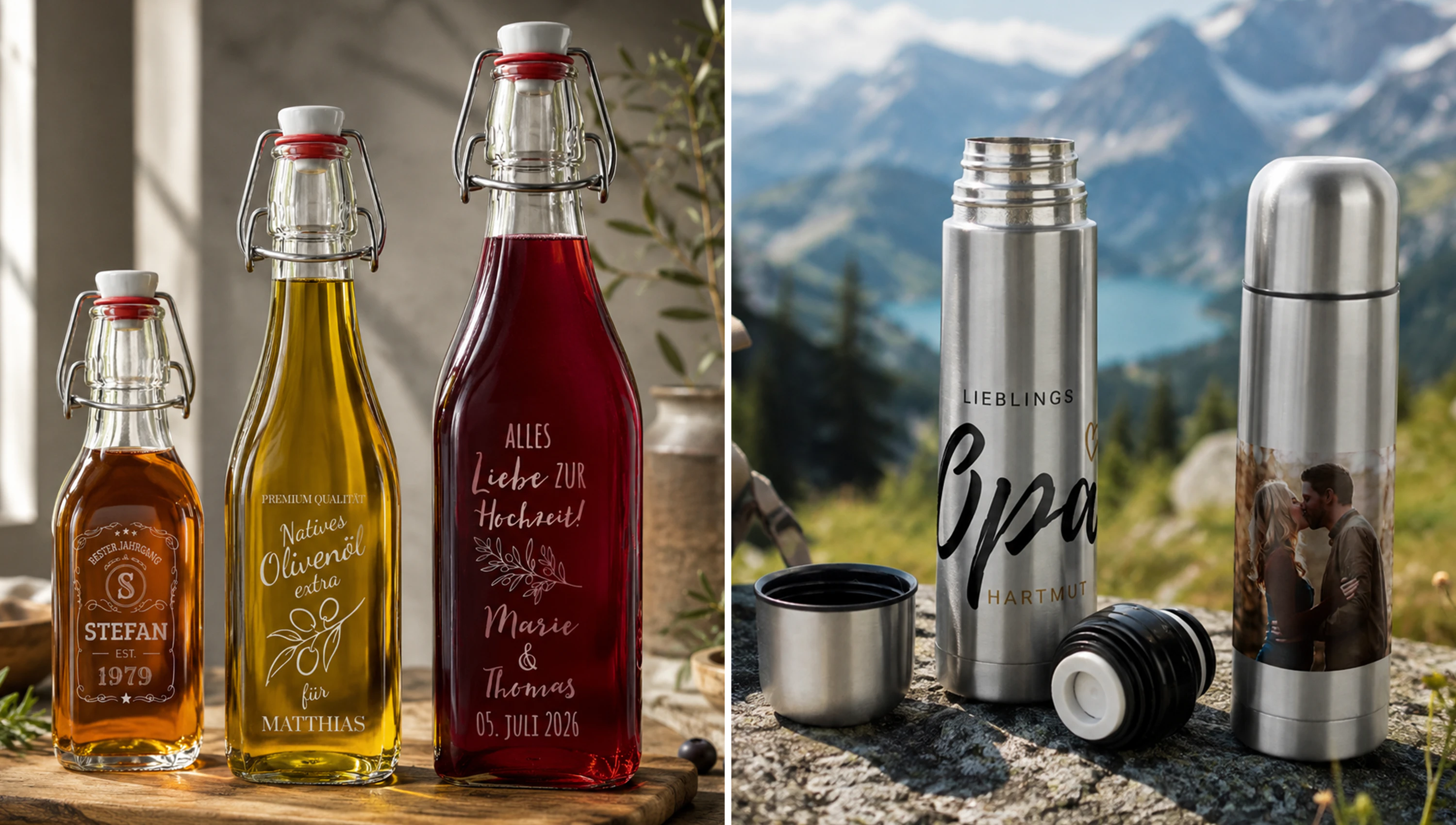 So einfach kannst du deine Flasche bedrucken oder gravieren