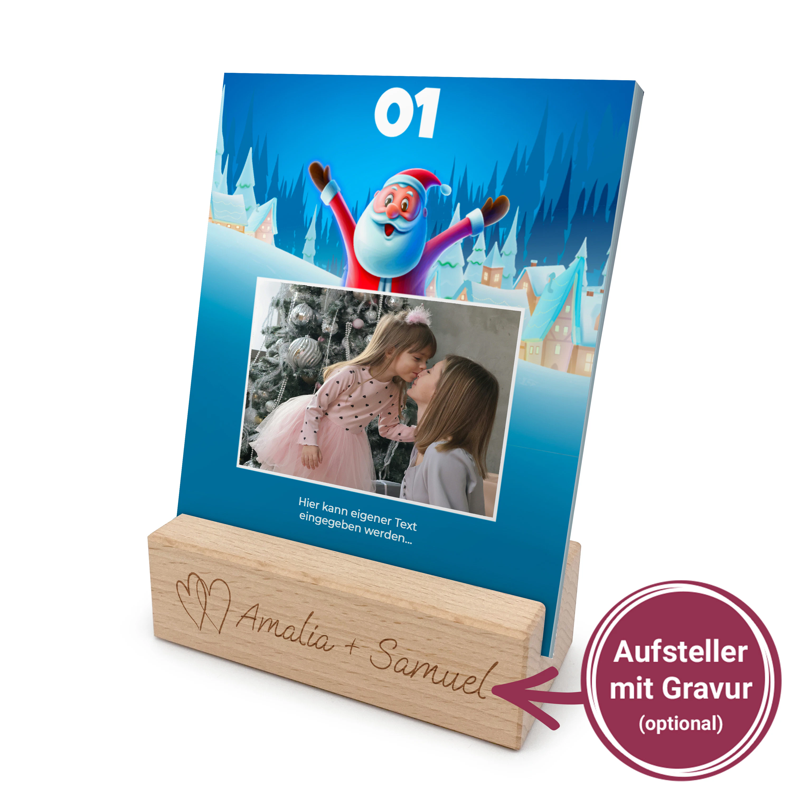 Adventskalender mit Holzaufsteller