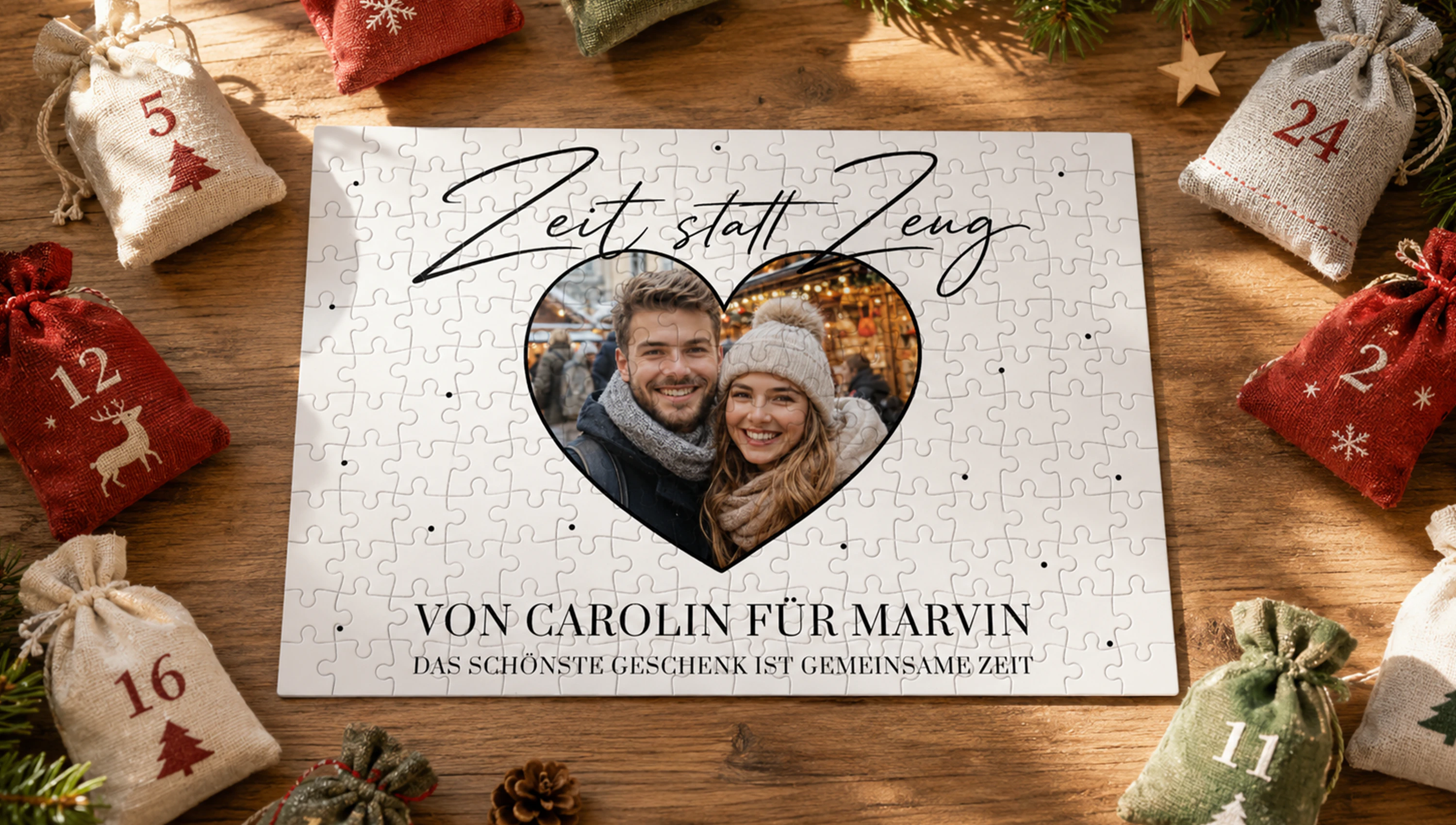 Fotopuzzle-Adventskalender online gestalten