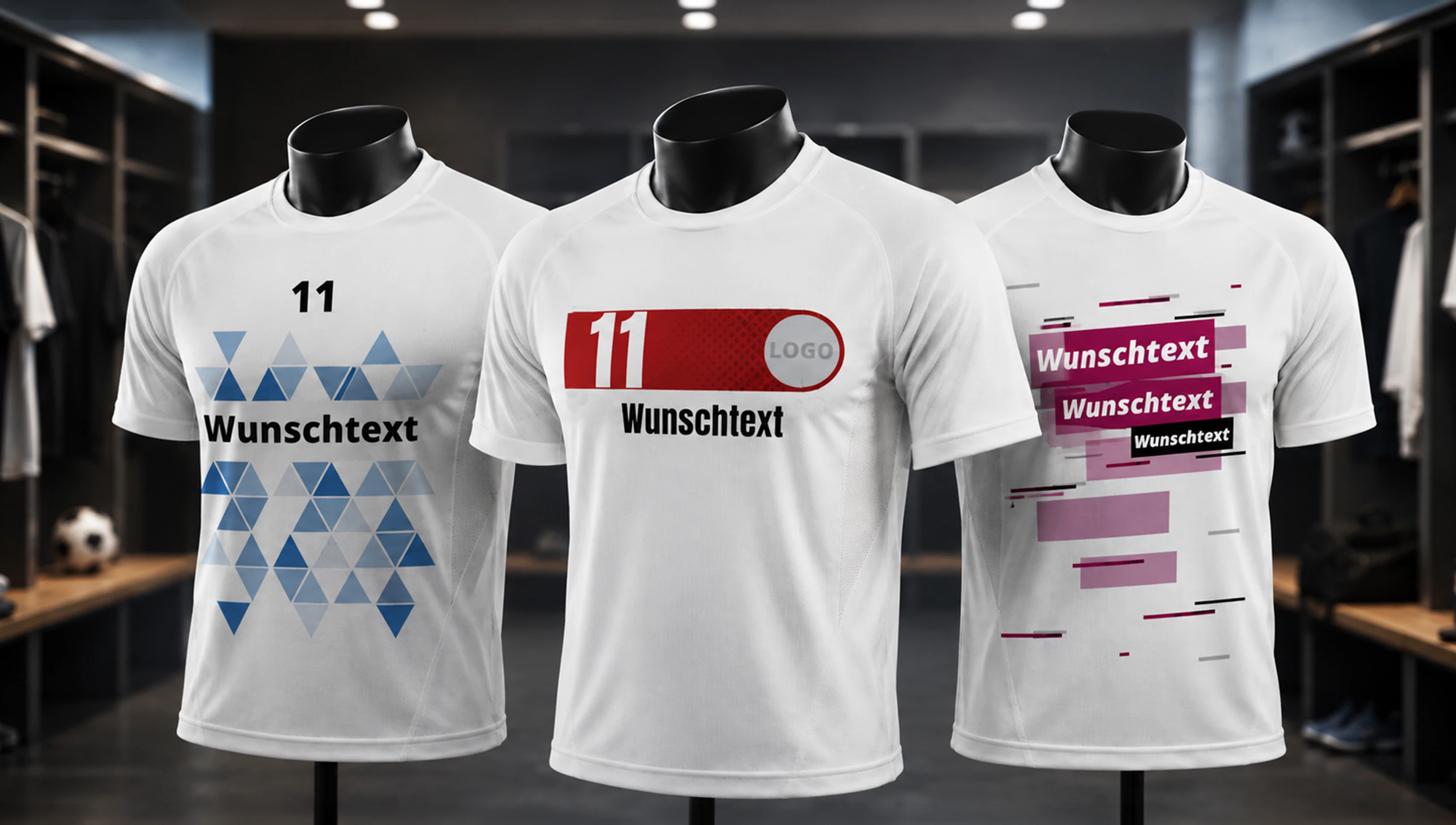 Fußballtrikot und Fan-Shirt mit Namen, Nummer oder Vereinslogo gestalten