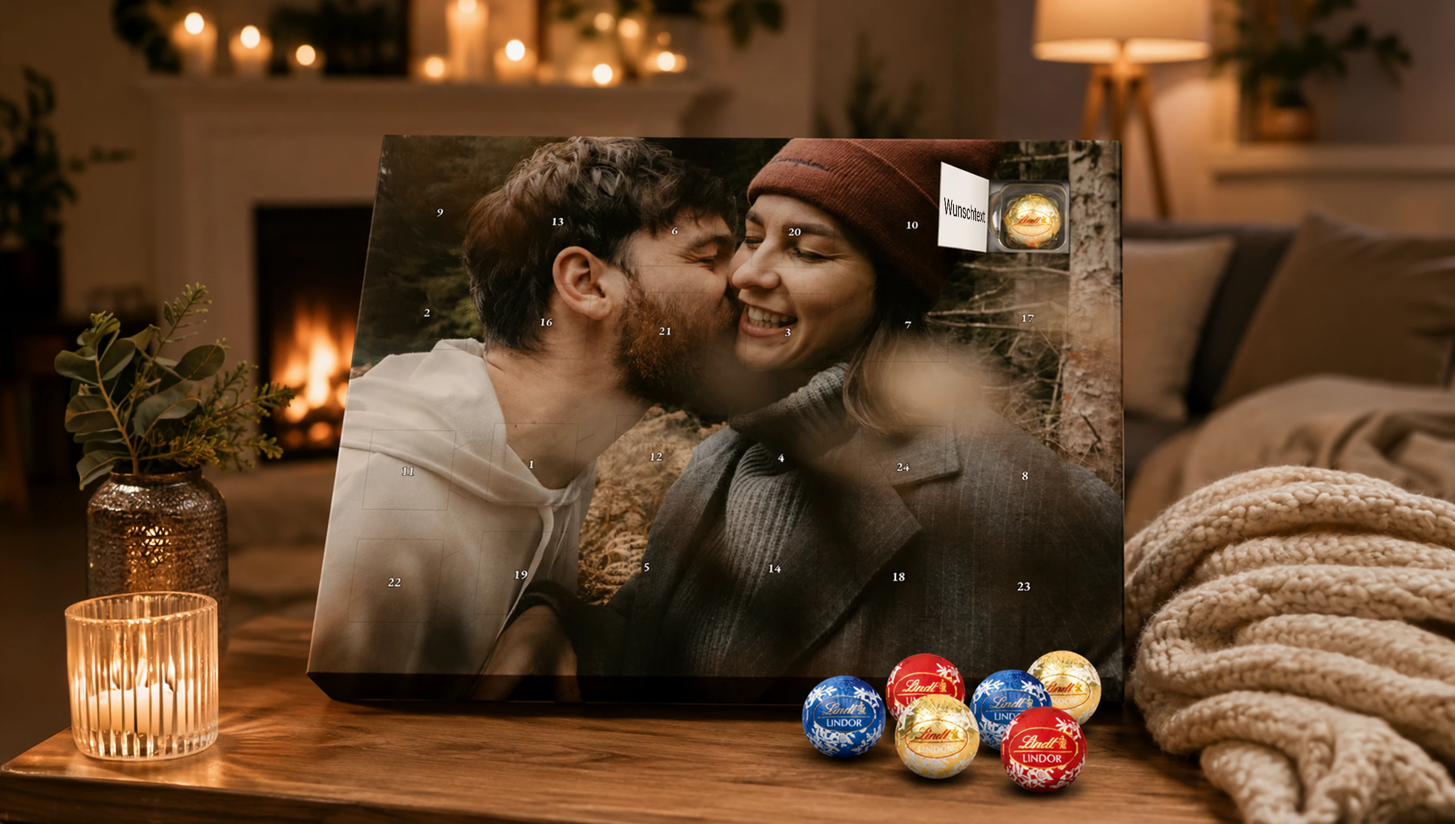 Personalisierte Lindt Adventskalender mit Foto oder Namen