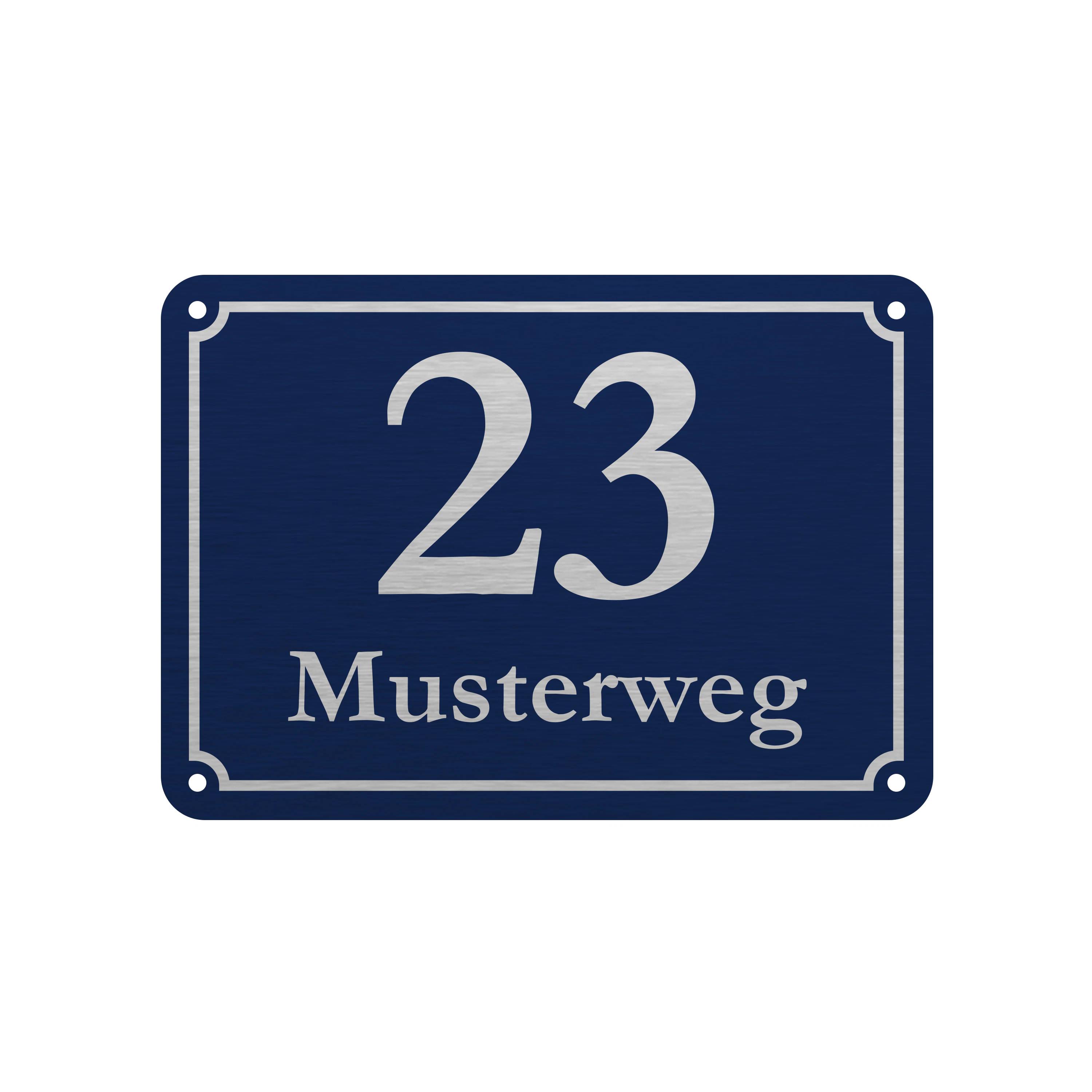 Hausnummernschild Silber