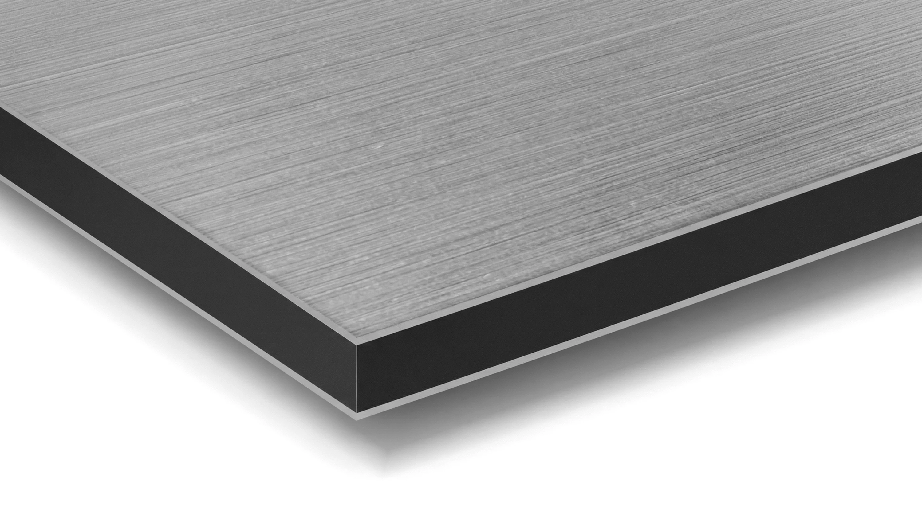 Elegantes Material: Alu-Dibond Silber gebürstet im Detail
