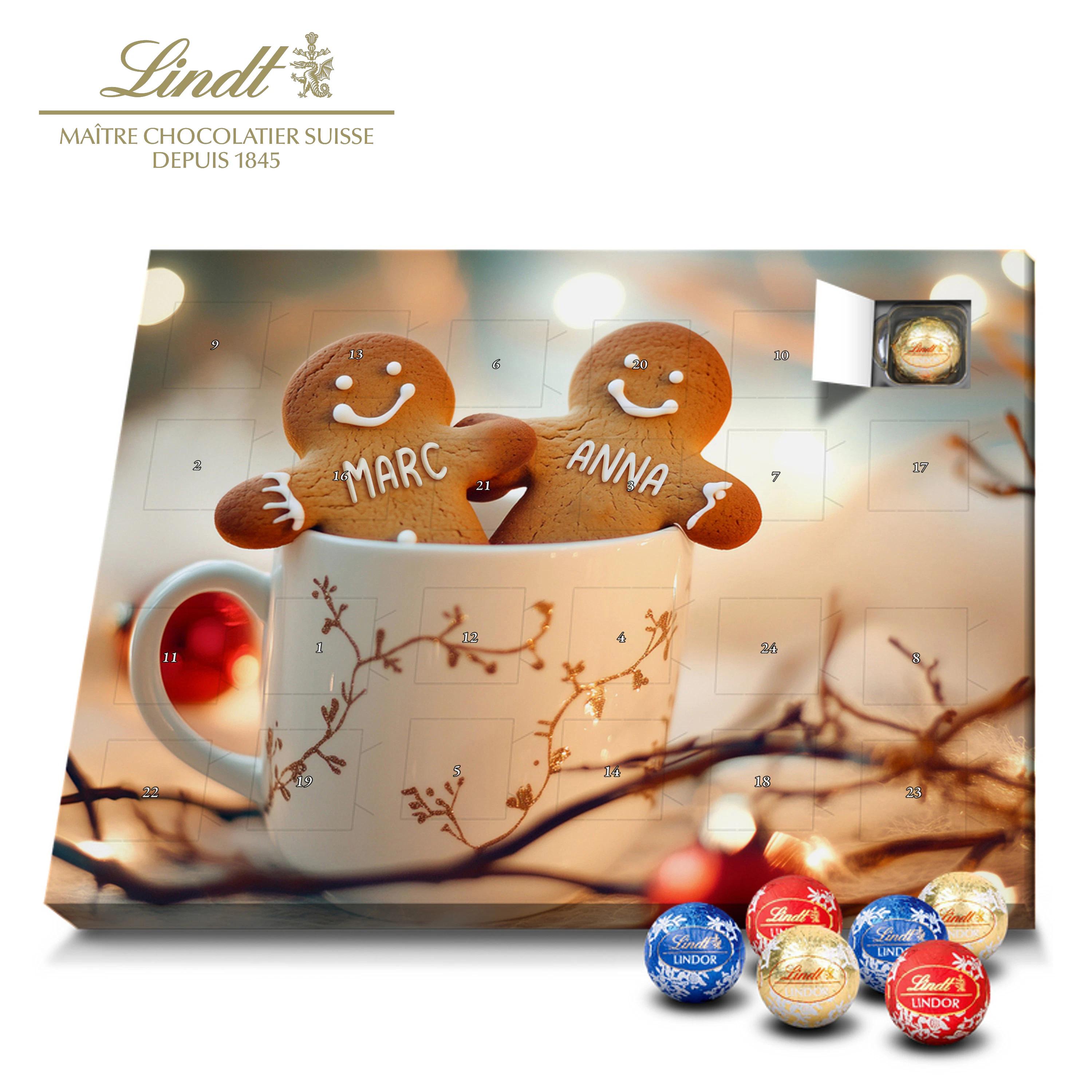 Lindt LINDOR Adventskalender mit Namen
