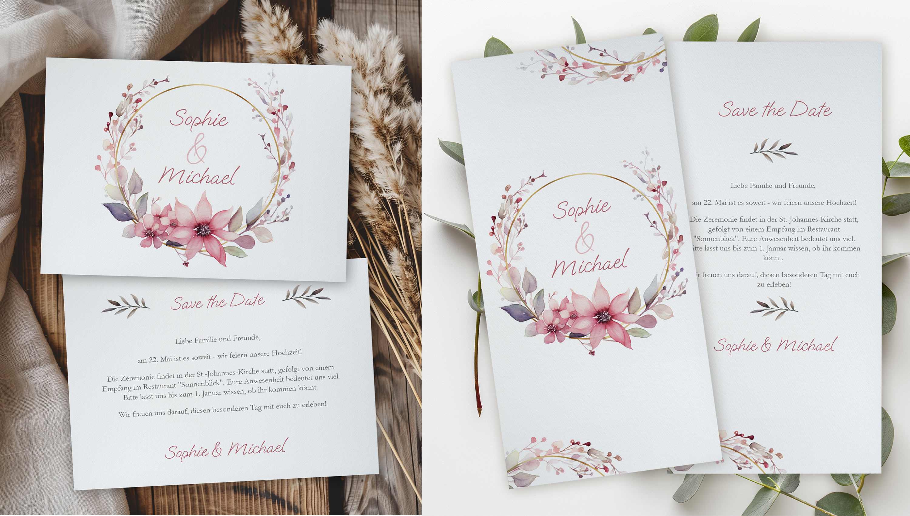 Hochzeitseinladungen gestalten