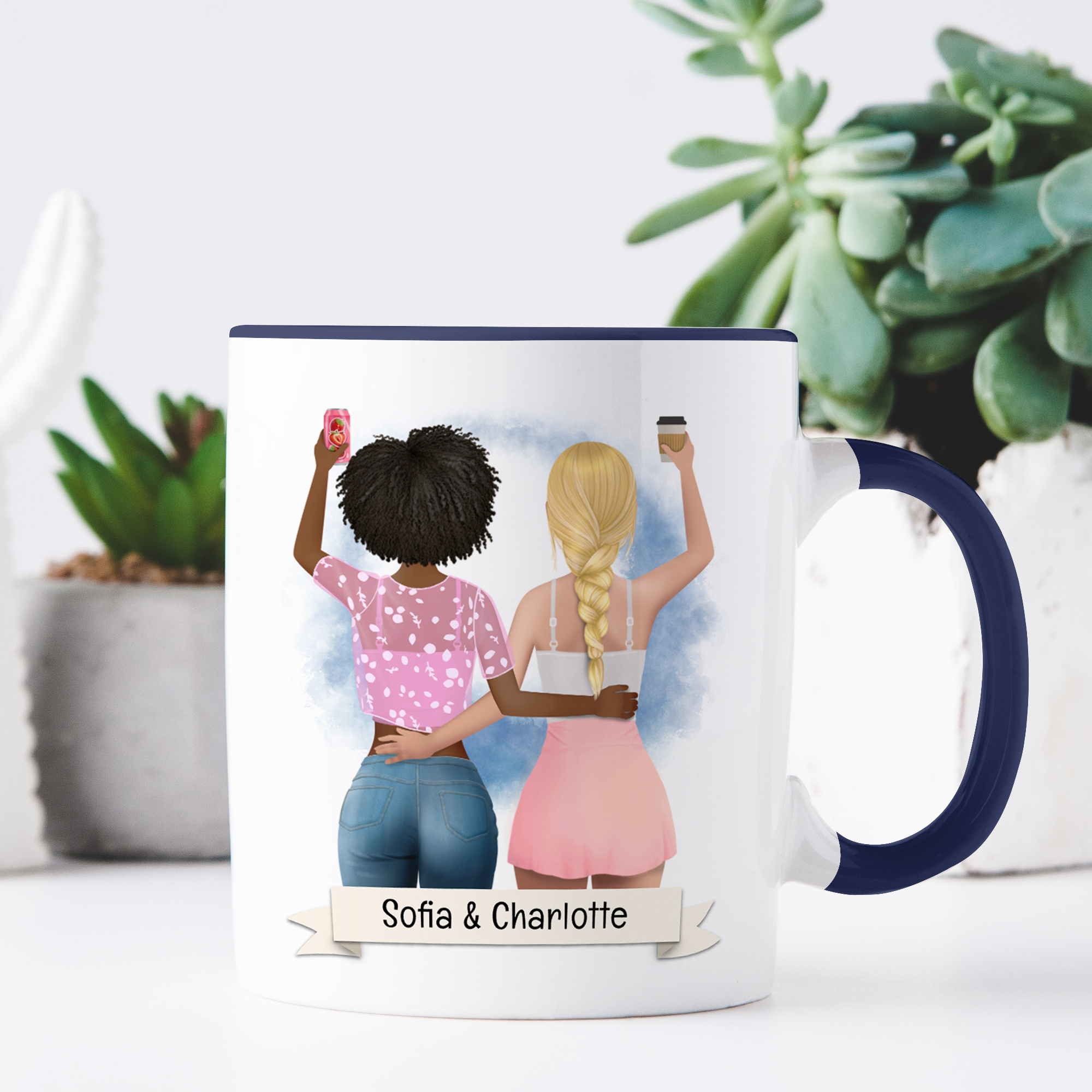 Beste Freundin Tasse Dunkelblau 2