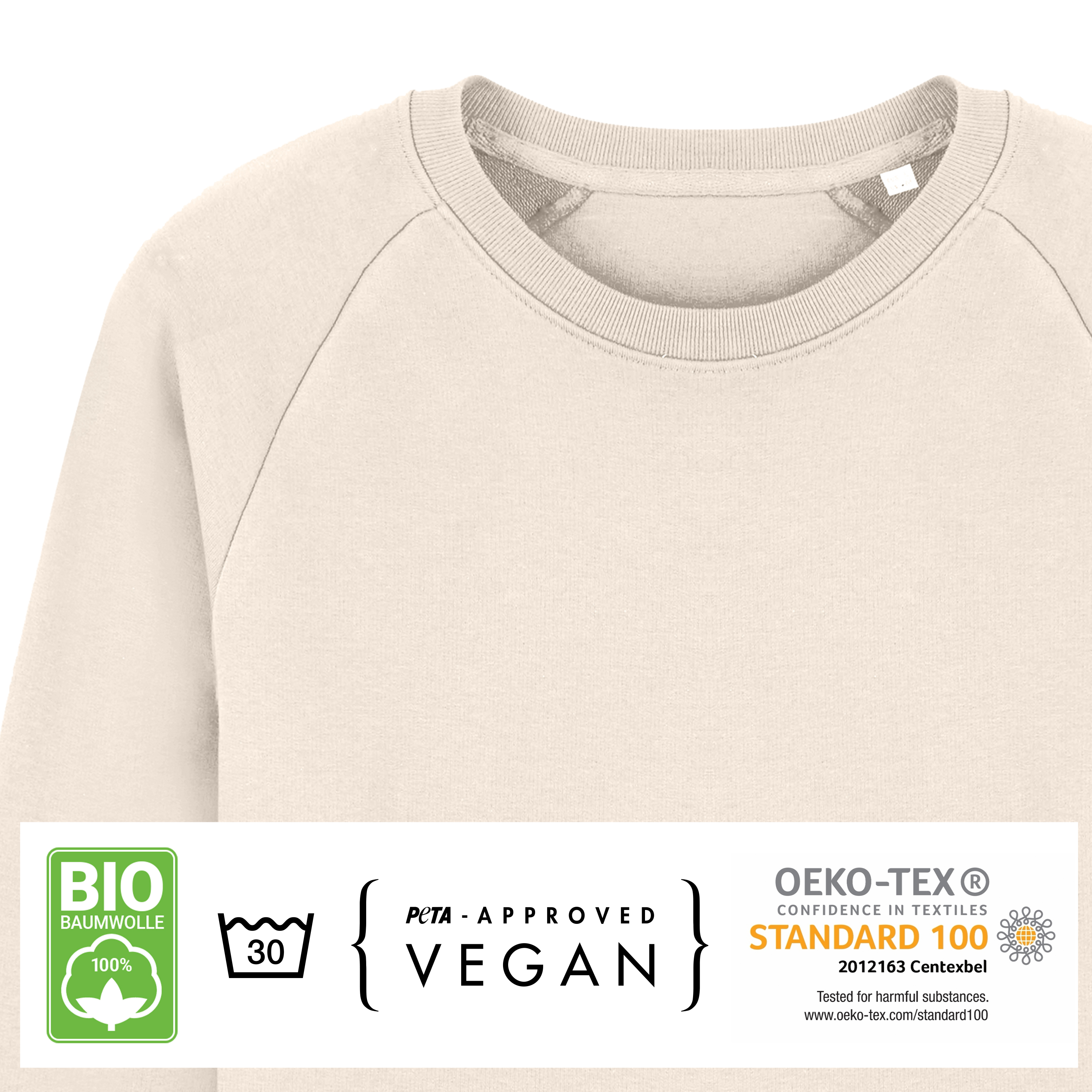 Bio Sweatshirt M Naturweiß 3