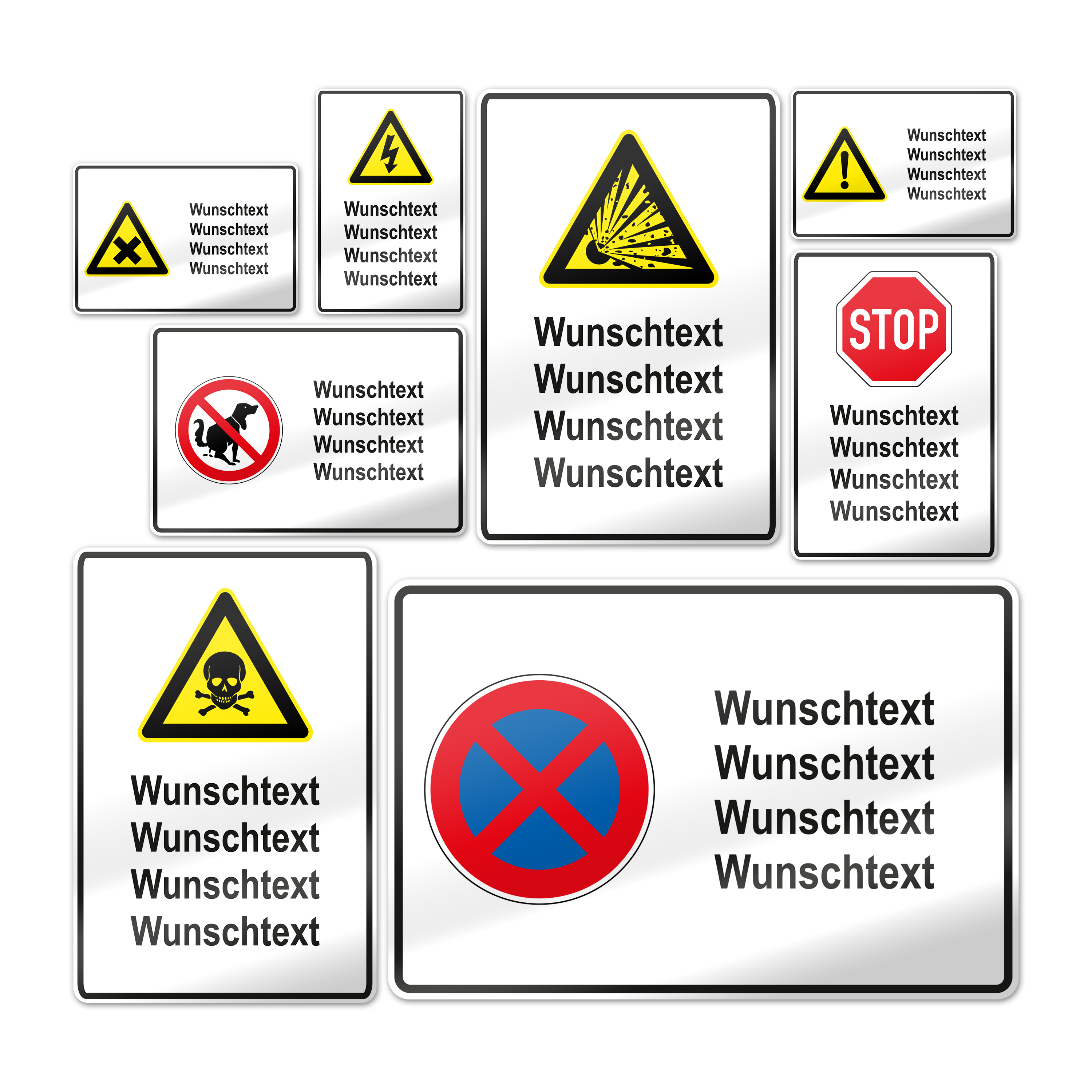 Warnschilder 30 cm x 20 cm Blechschild 2
