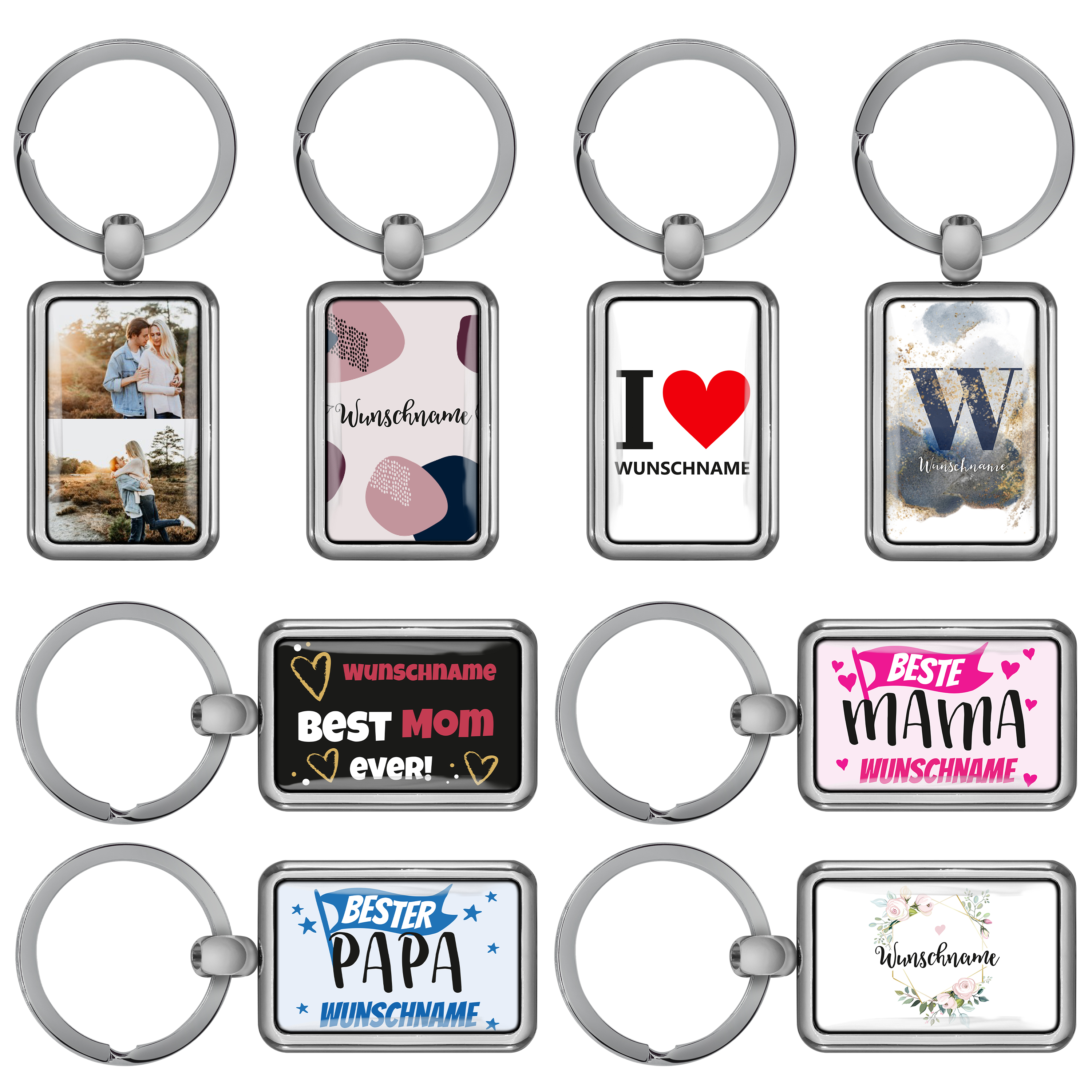 Schlüsselanhänger "Rechteck" Doming 6