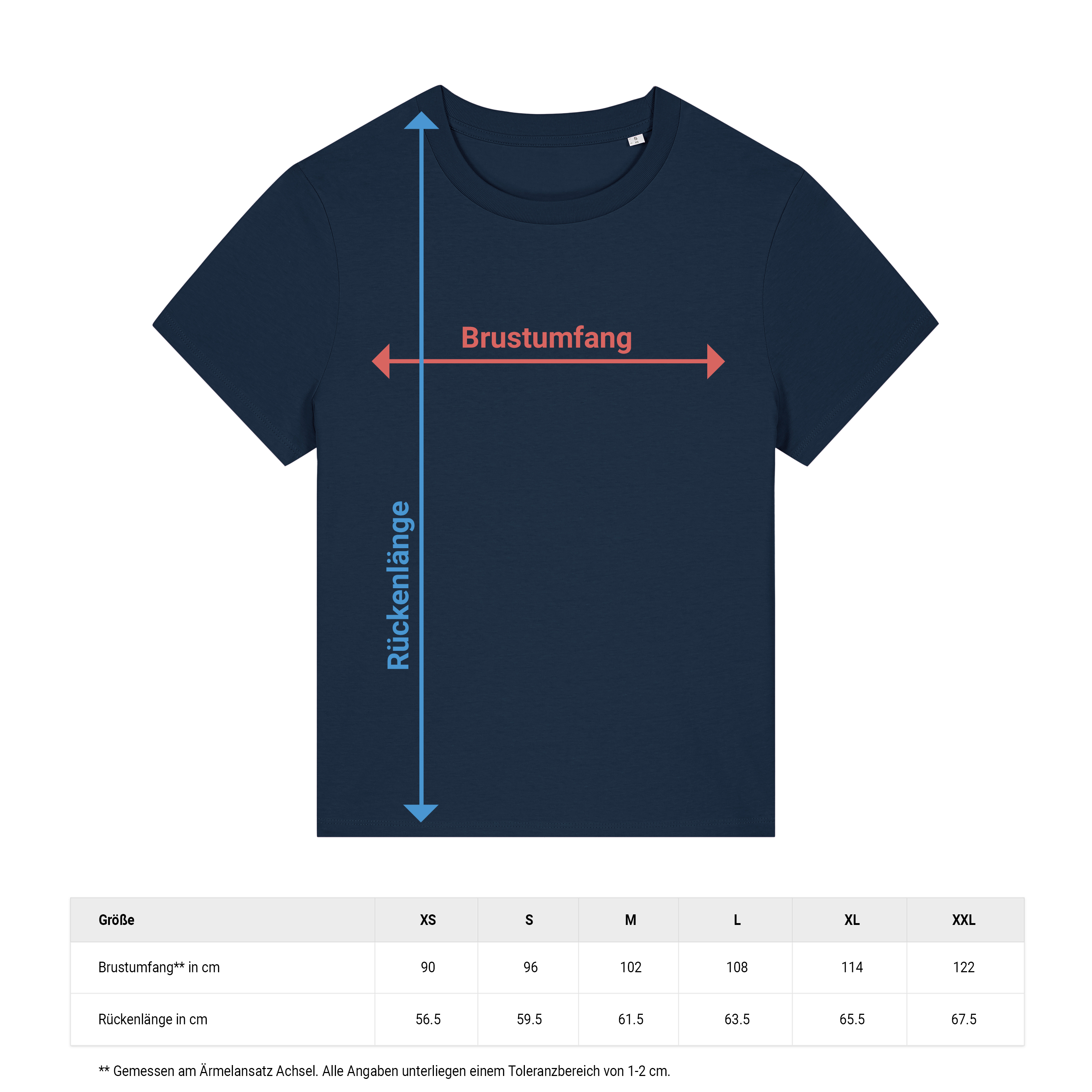 Damen Bio T-Shirt XXL Dunkelblau 4