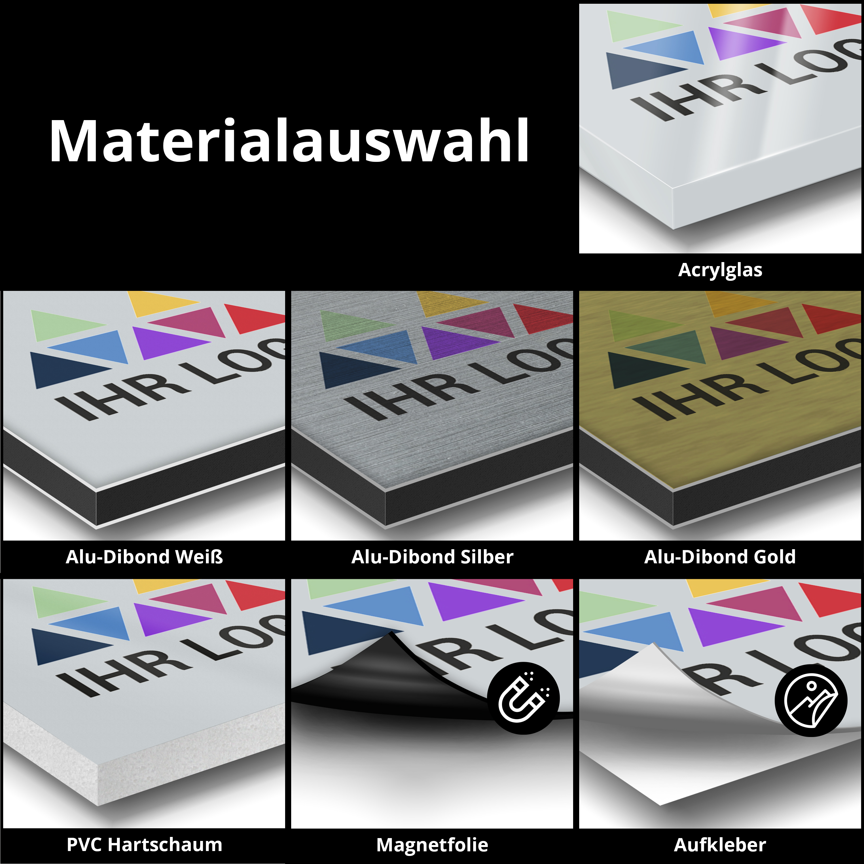 Pfeilwegweiser 15 cm x 3,7 cm Alu-Dibond Gold 3 mm (gebürstet) 5