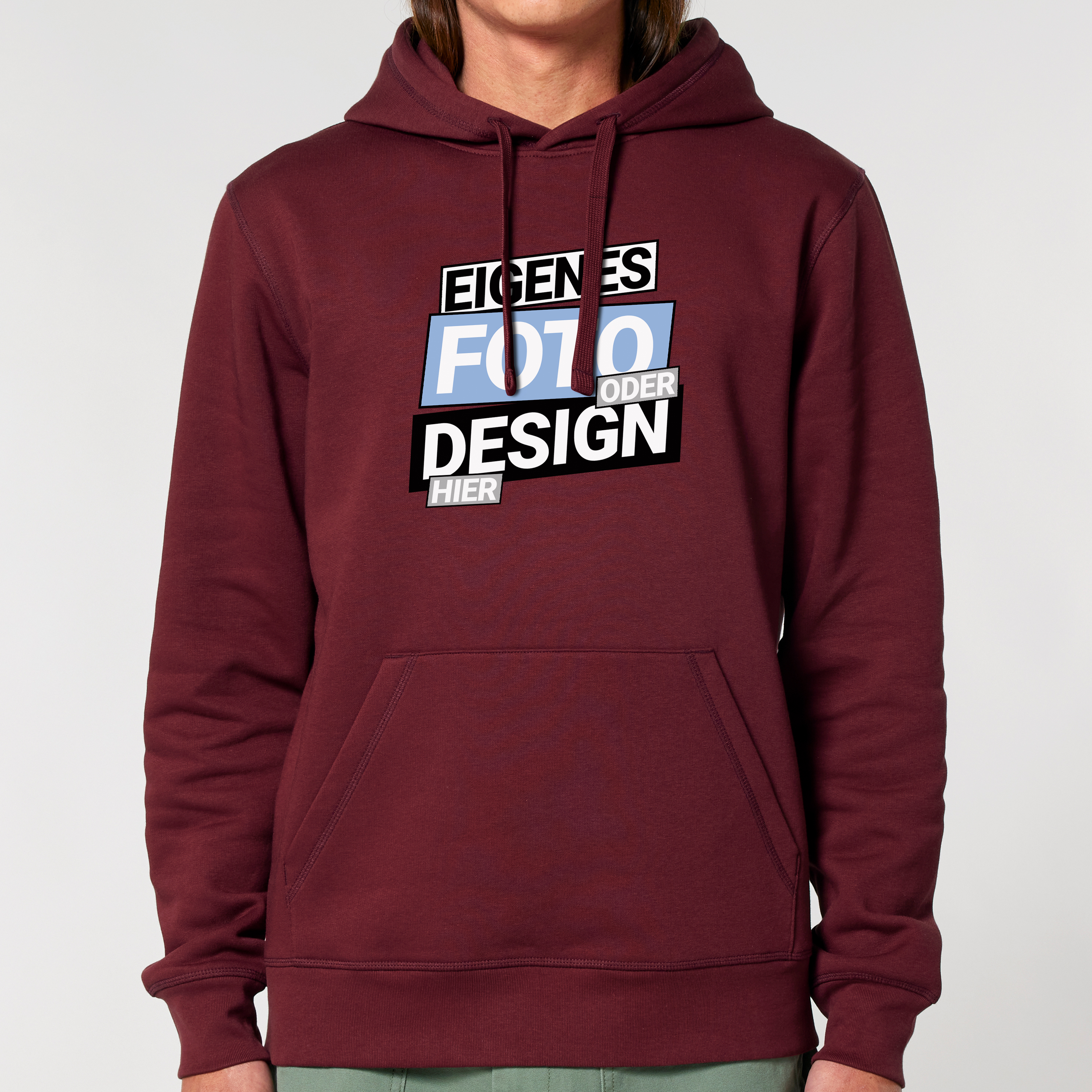 Bio Hoodie „Basic“ M Burgund 5