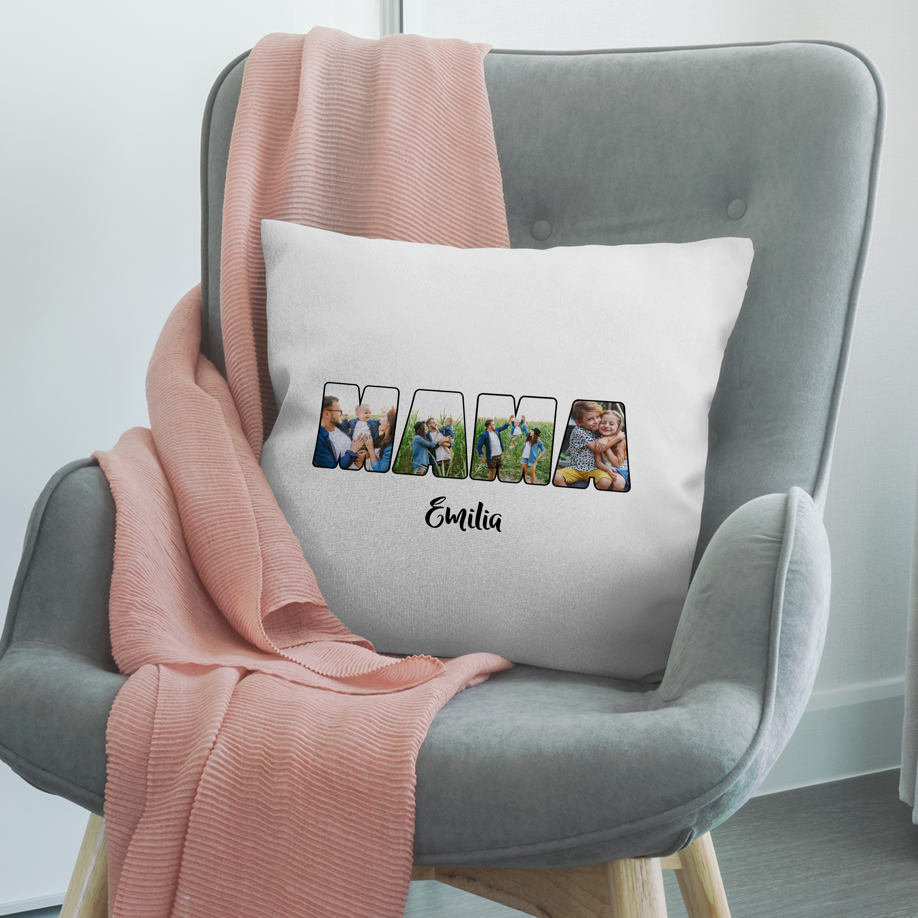 Fotocollagen Kissen Naturweiß 4