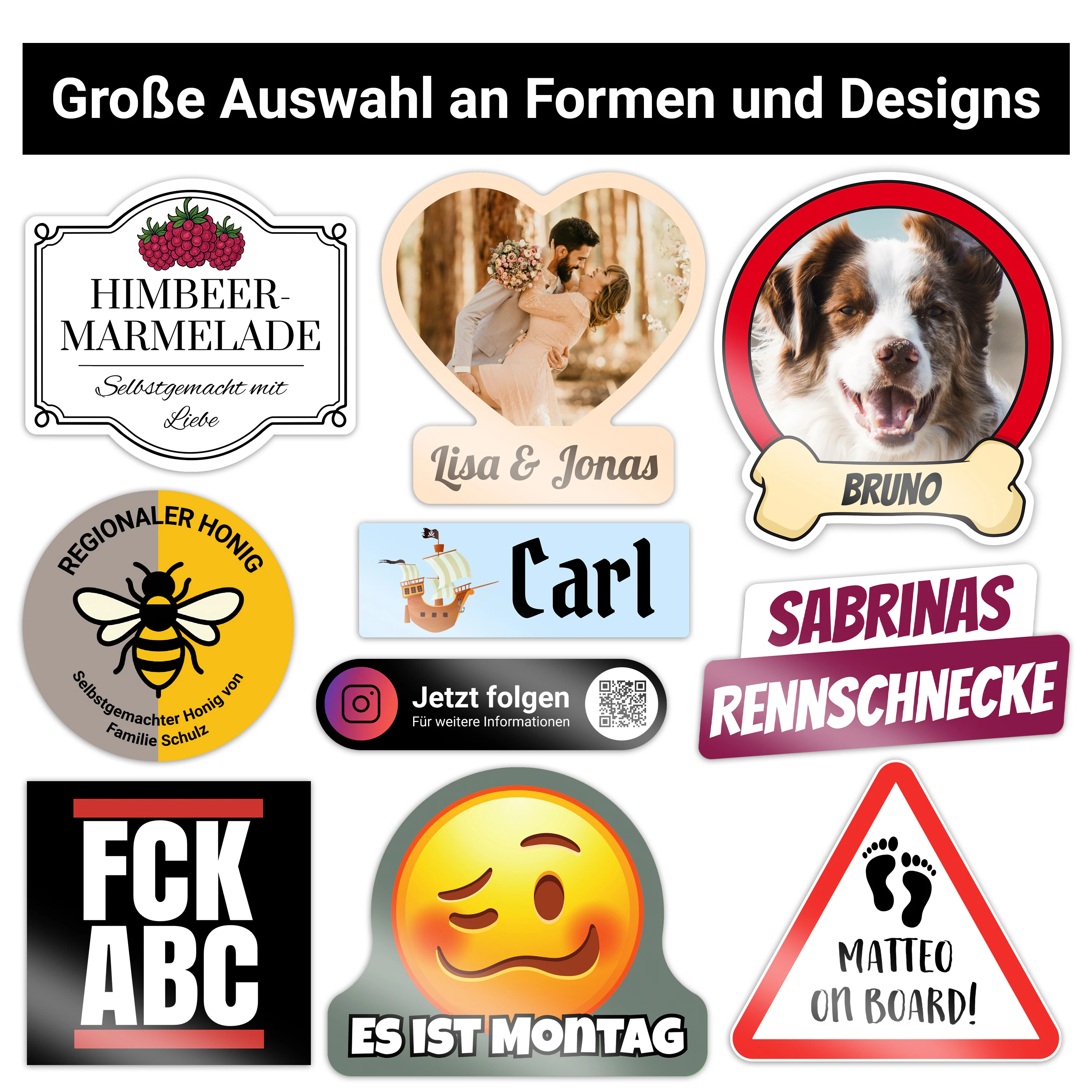 Aufkleber 5 cm x 5 cm Paper Sticker 3