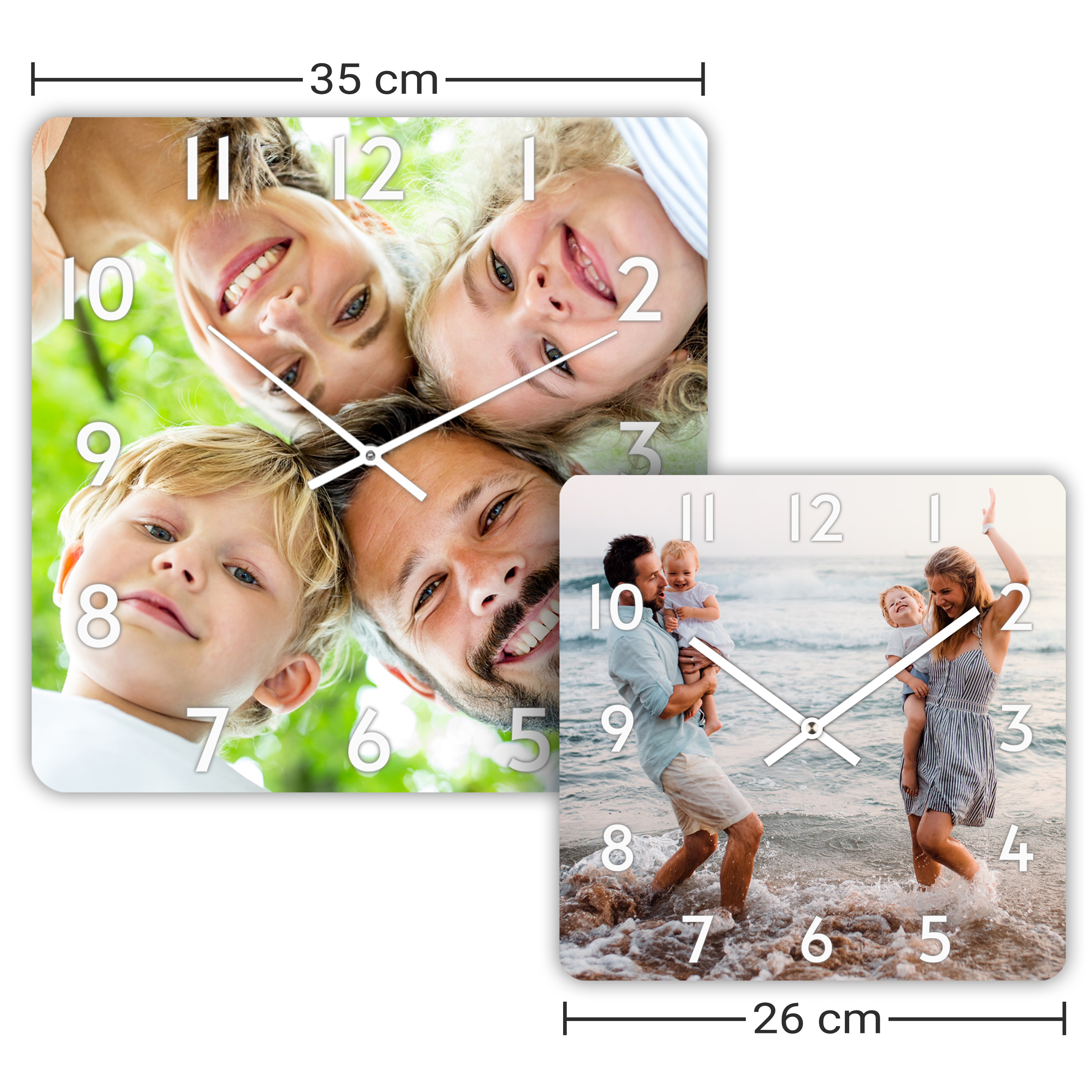 Wanduhr eckig klein (26 cm) PVC Hartschaum 2