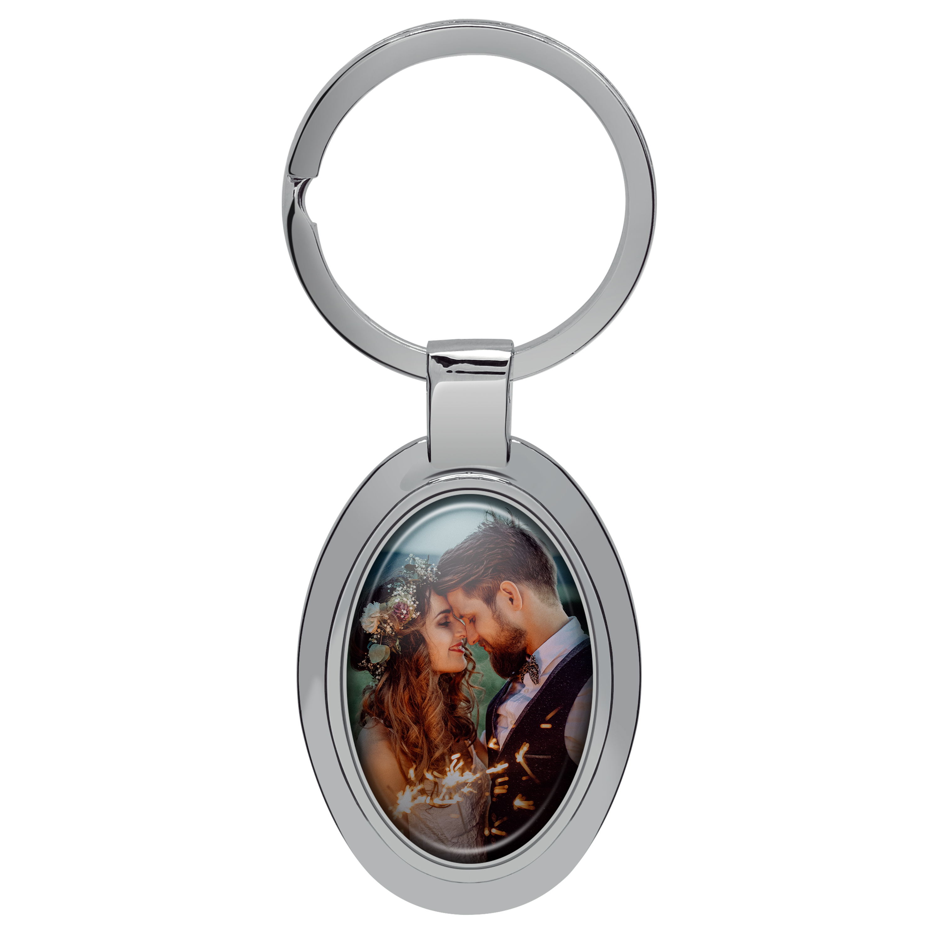 Schlüsselanhänger Chrom Oval 1