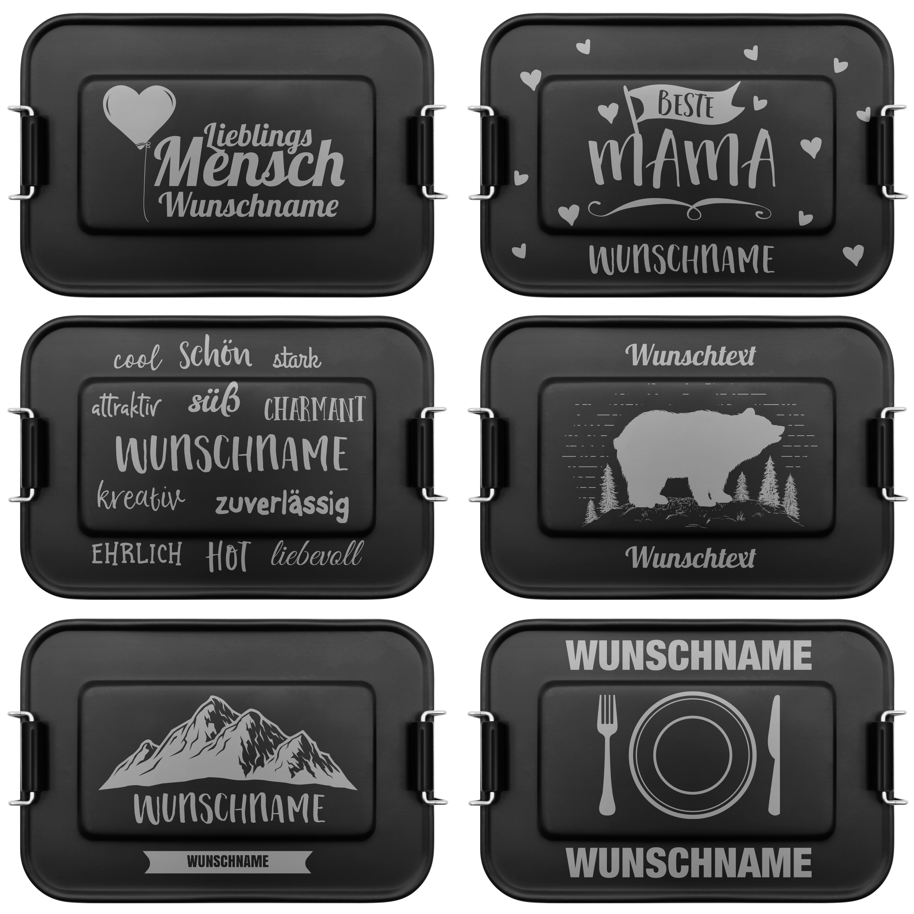 Alu-Brotdose Schwarz - Standard 4