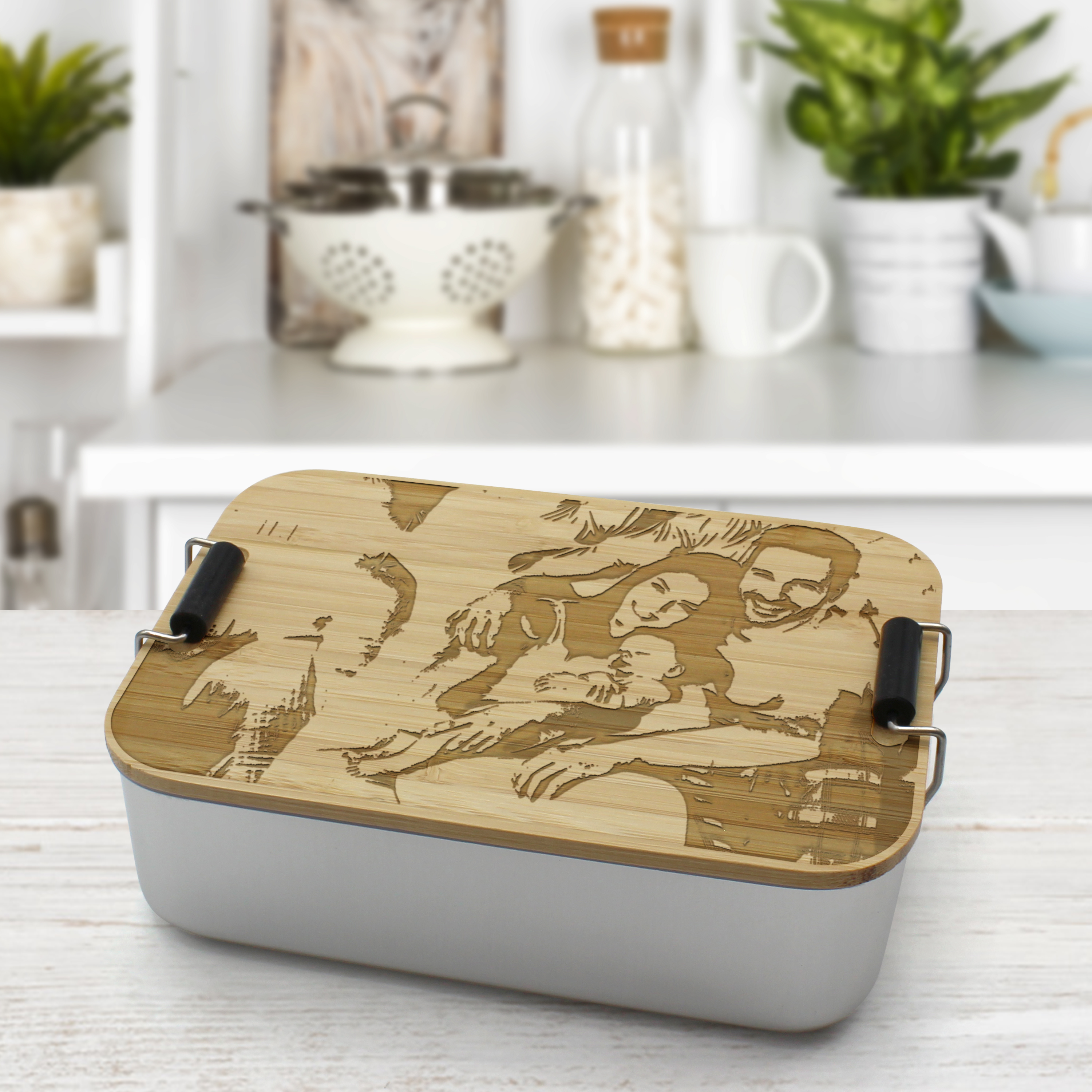 Alu-Brotdose mit Bambusdeckel - Standard 5