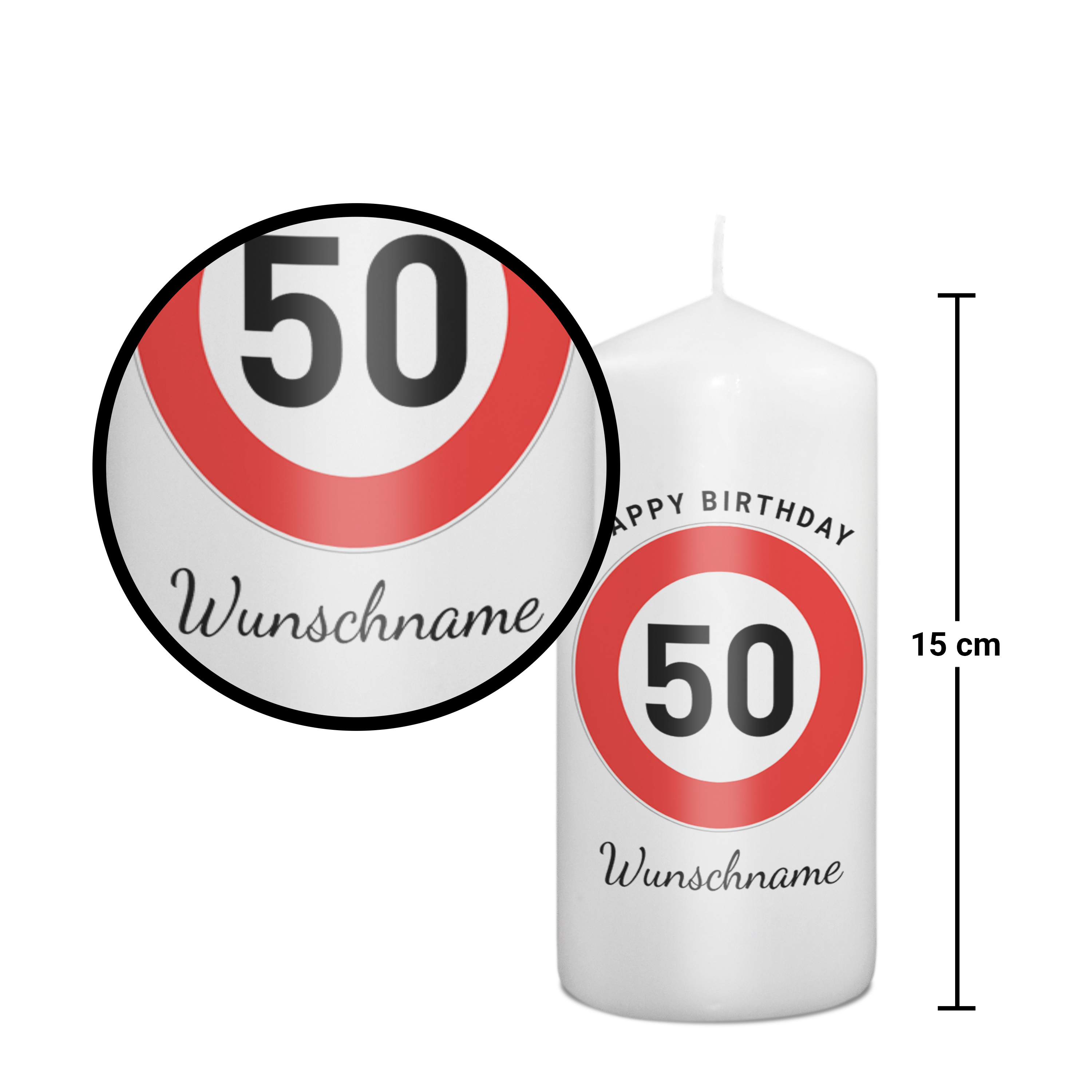 Geburtstagskerze 15 cm 2