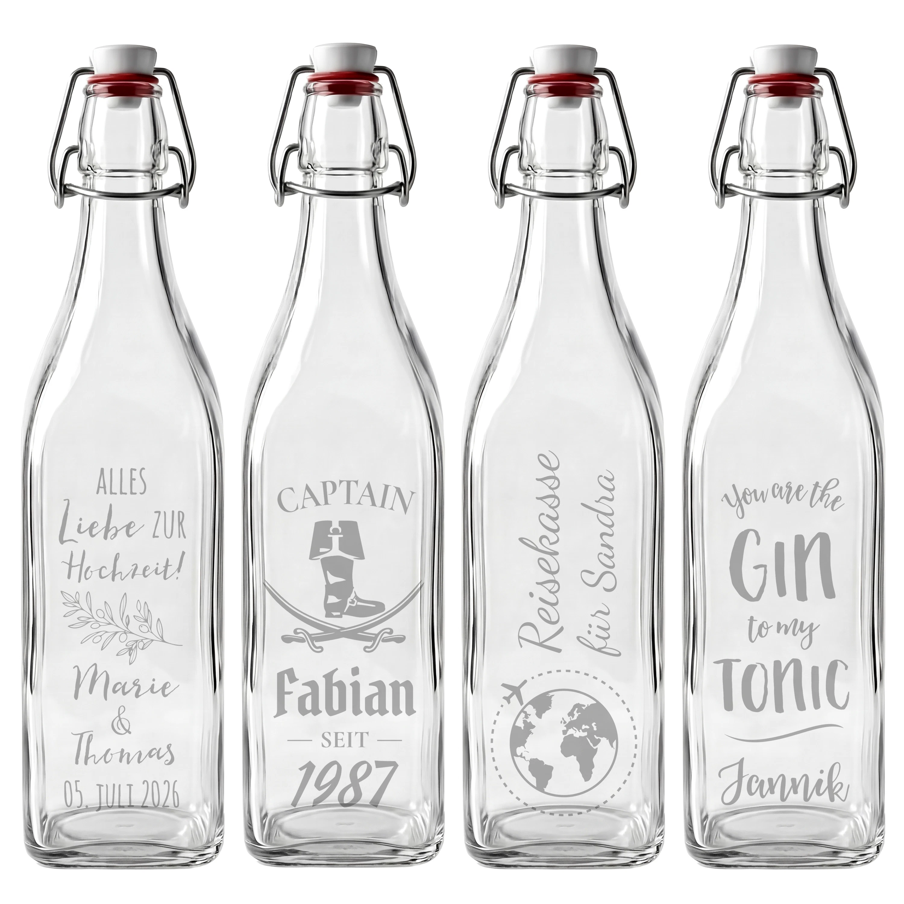 Glasflasche mit Bügelverschluss 1 Liter 5