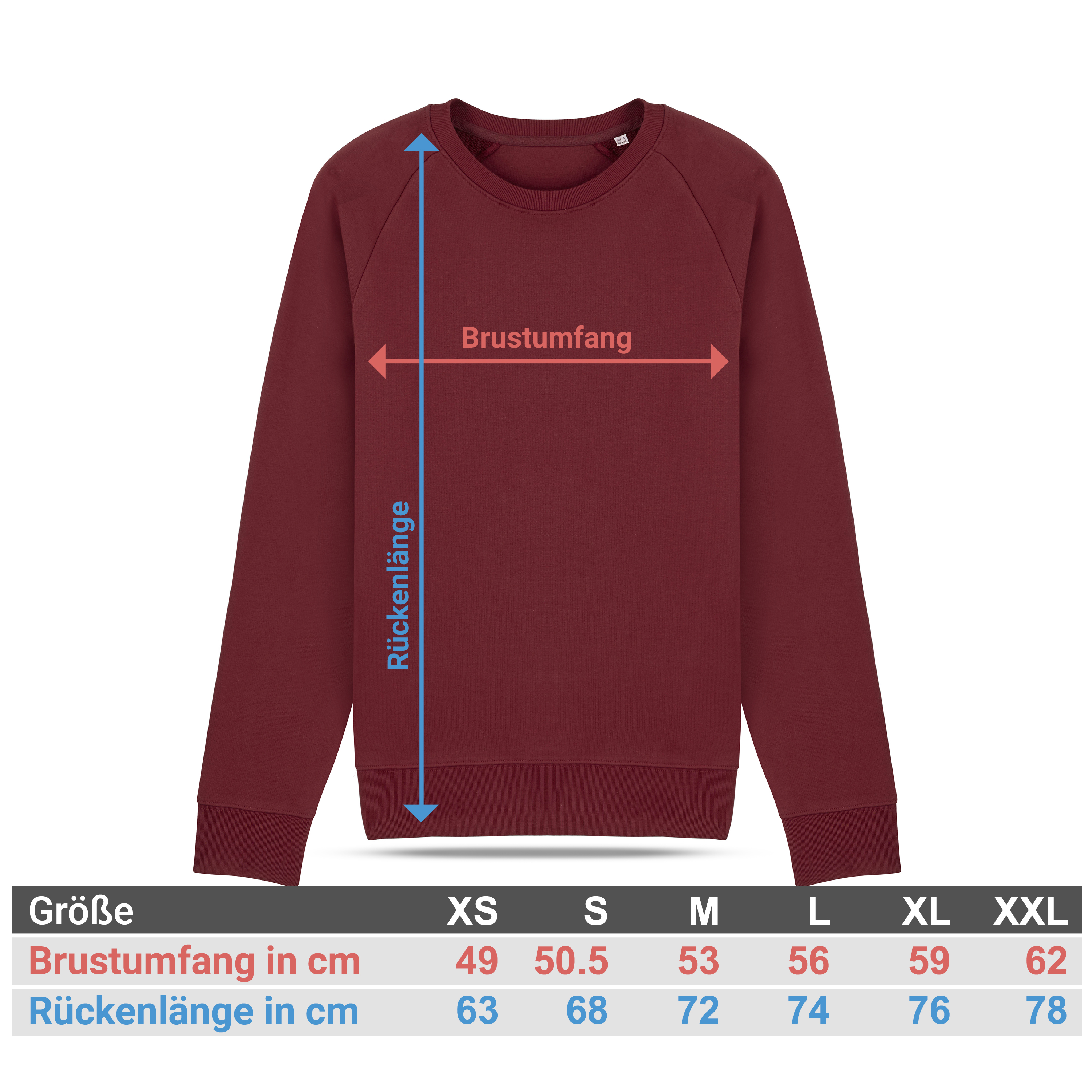 Bio Sweatshirt M Burgund 4