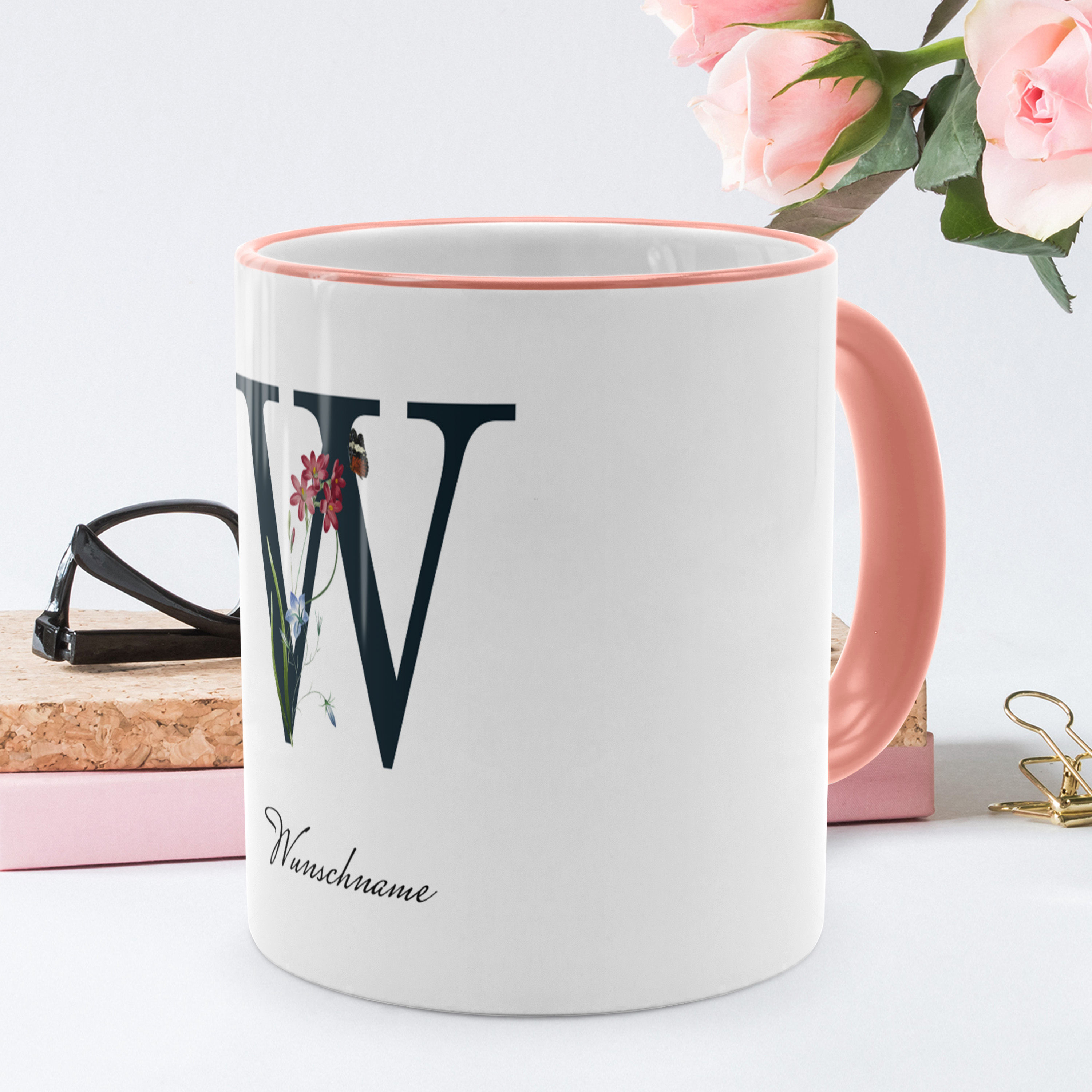 Initialentasse Standard Rosa 4