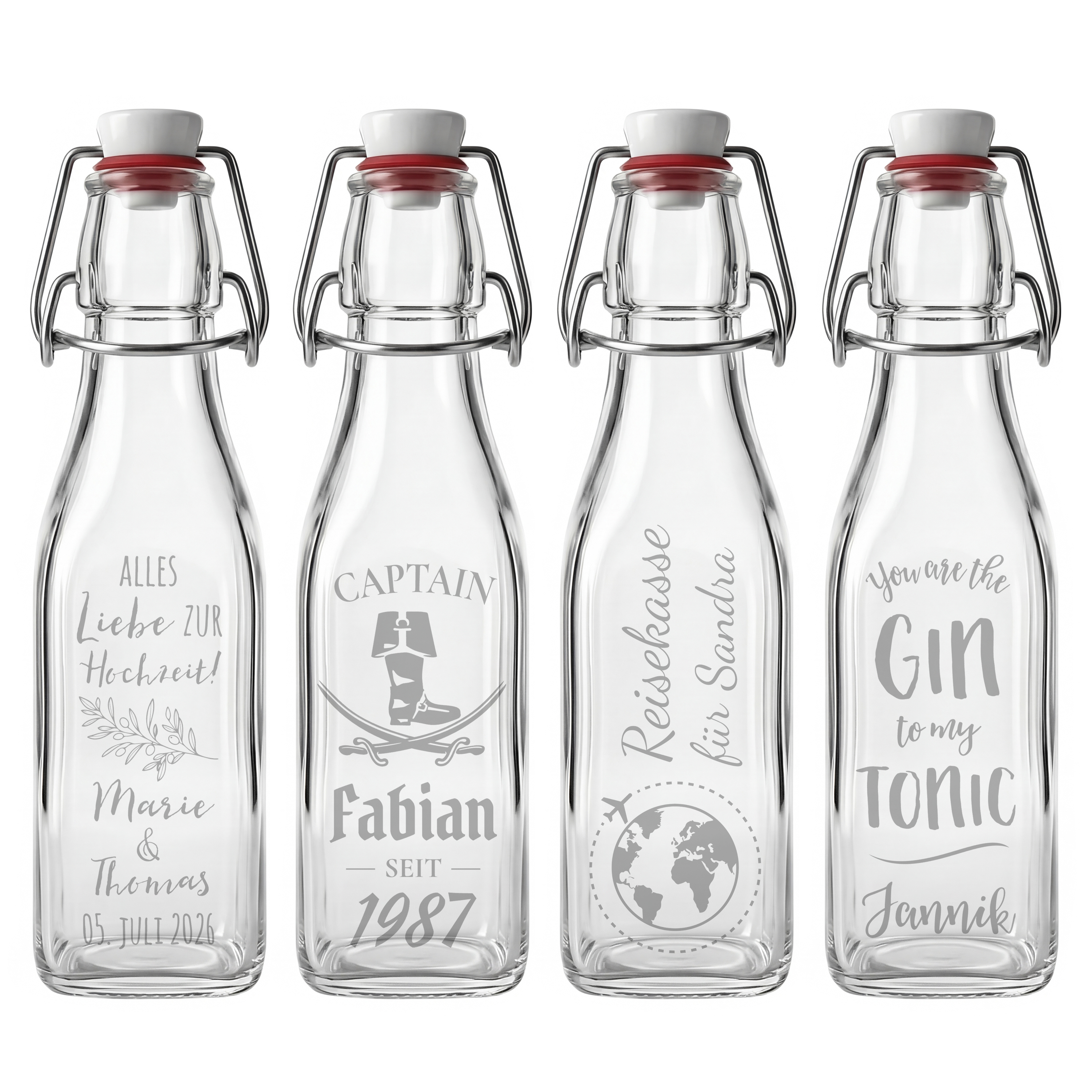 Glasflasche mit Bügelverschluss 0,25 Liter 5