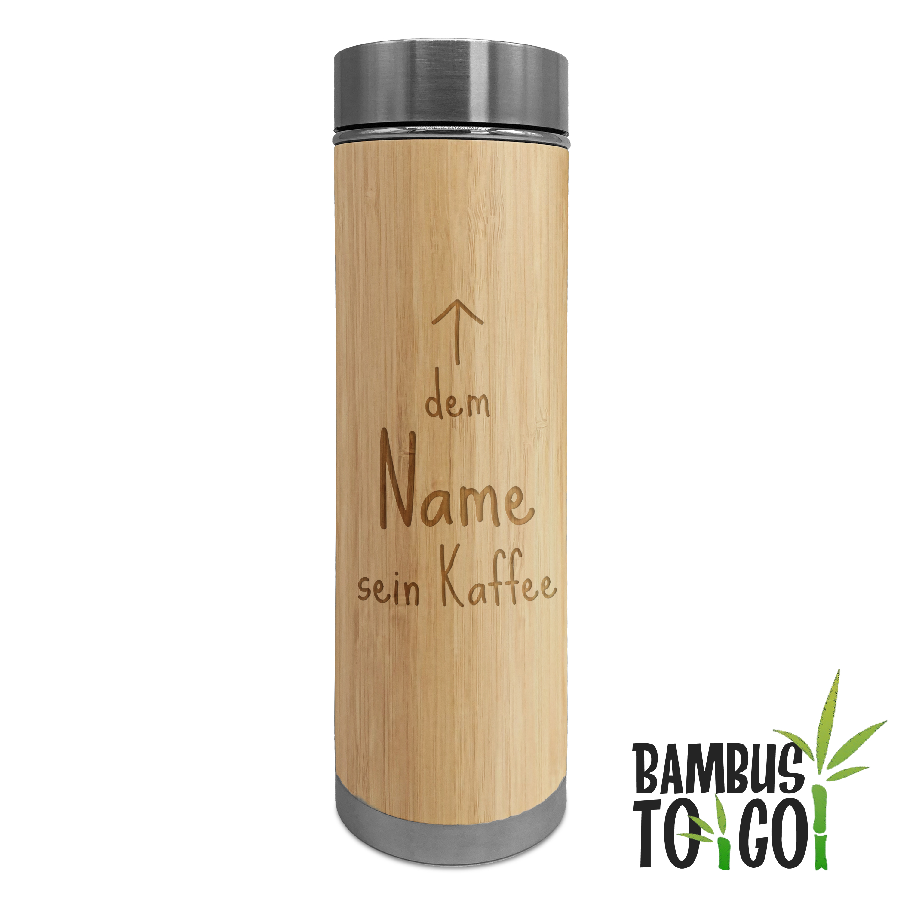 Thermosflasche "Bambus to Go" - Standard 0,4 Liter 1